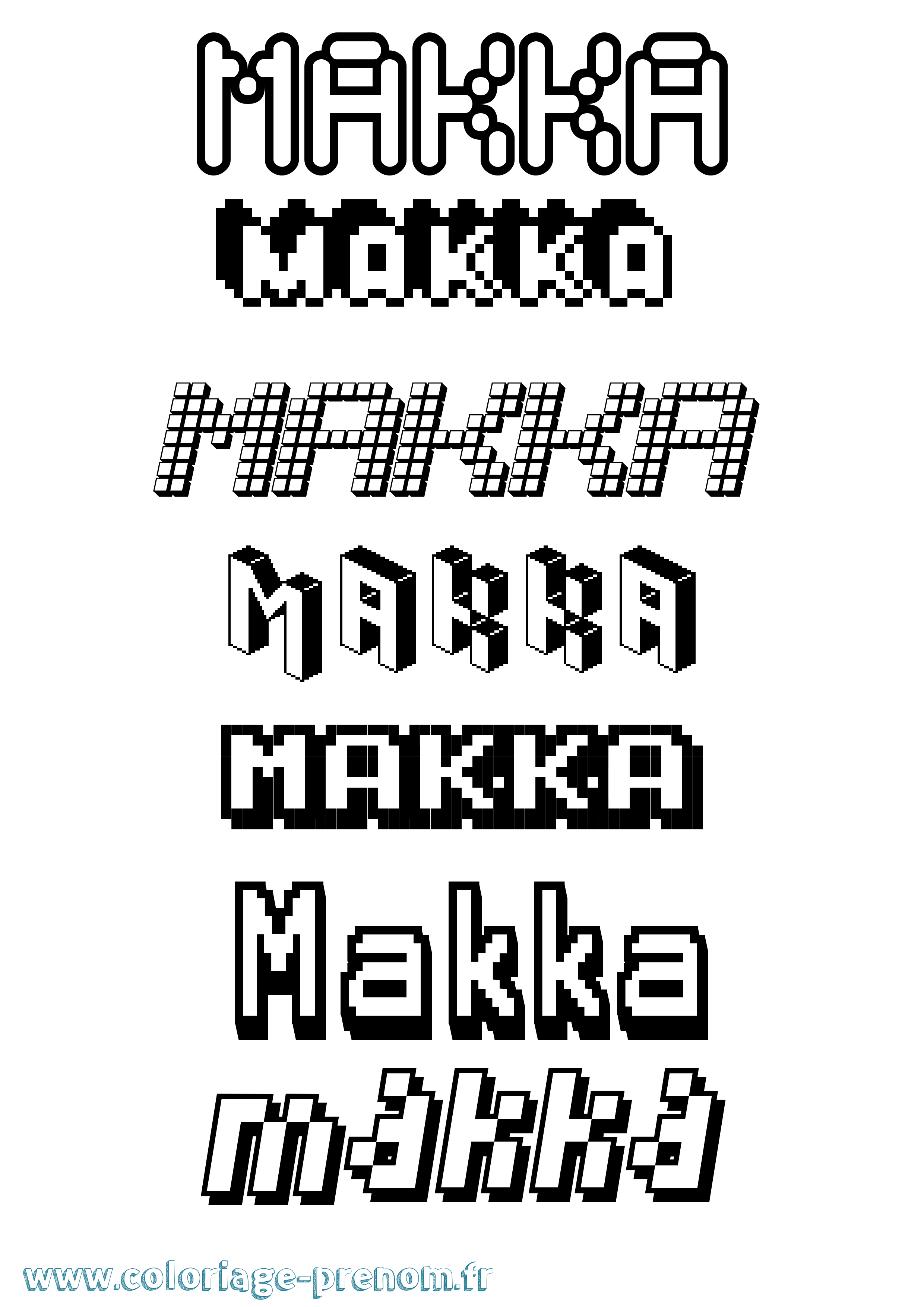 Coloriage Makka Pixel Coloriage prénom Makka Pixel