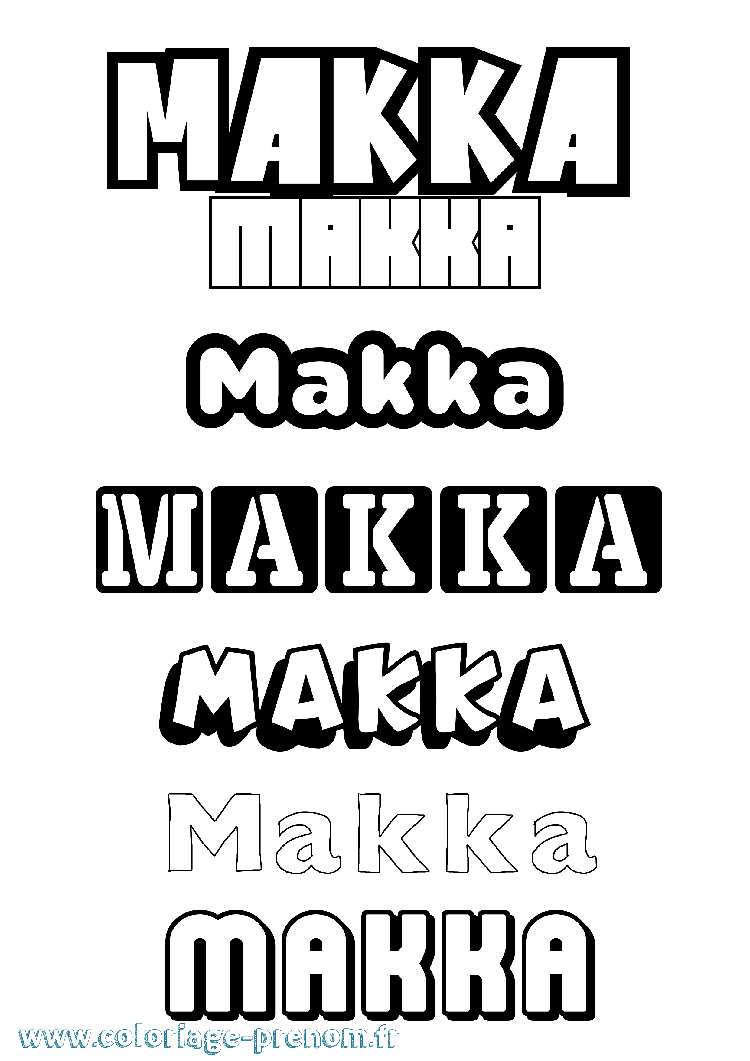 Coloriage Makka Simple Coloriage prénom Makka Simple