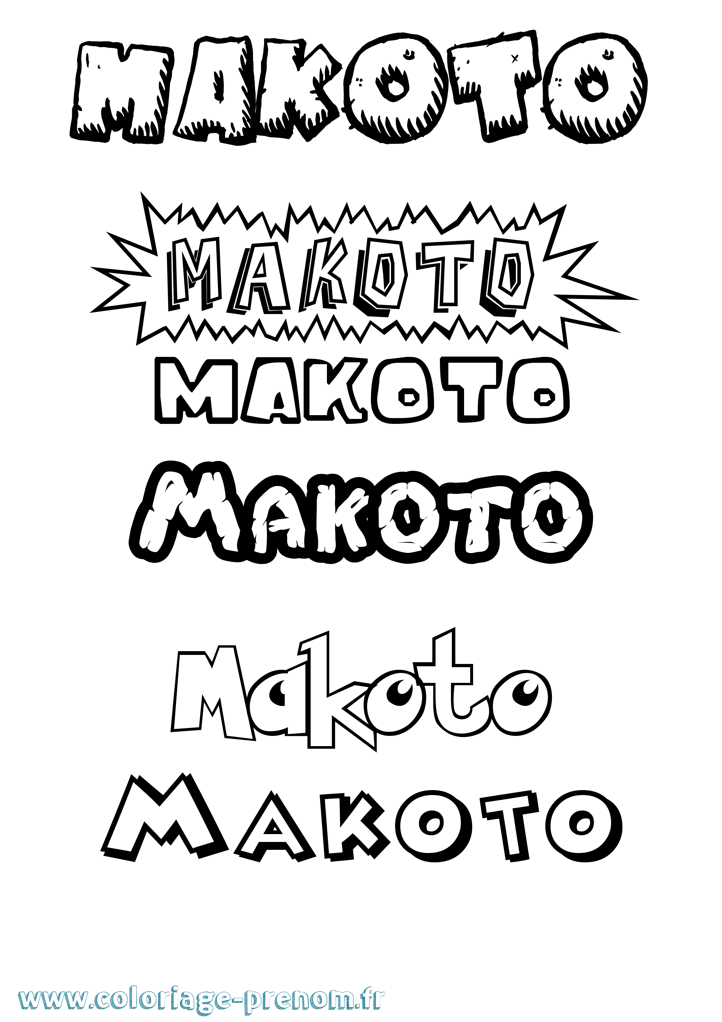 Coloriage Makoto Dessin Animé Coloriage prénom Makoto Dessin Animé