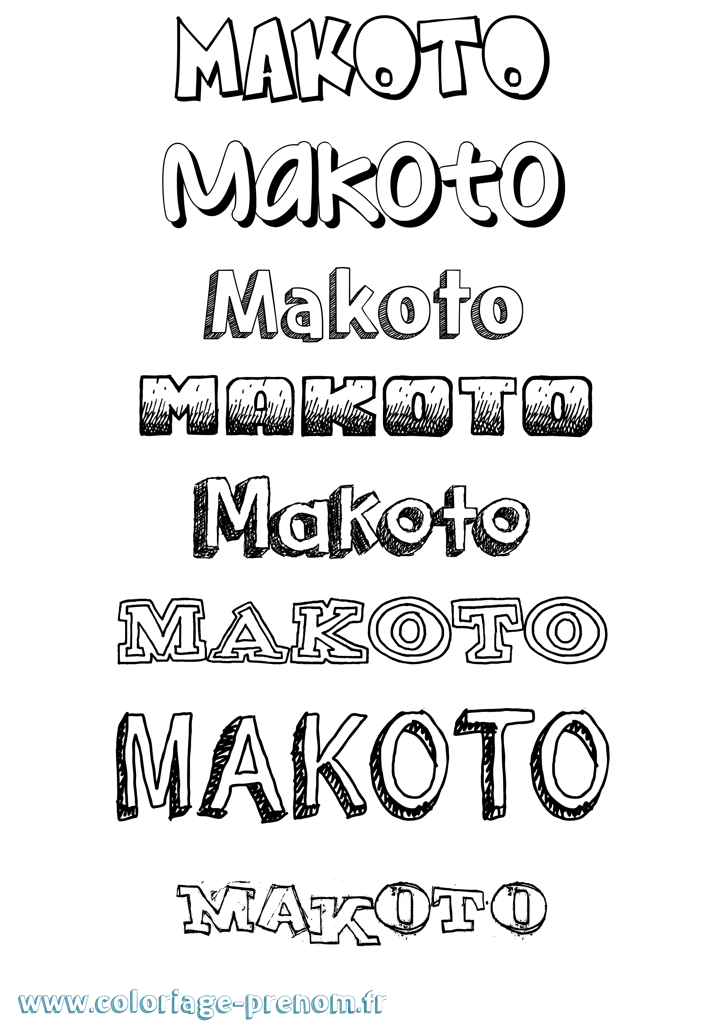 Coloriage Makoto Dessiné Coloriage prénom Makoto Dessiné