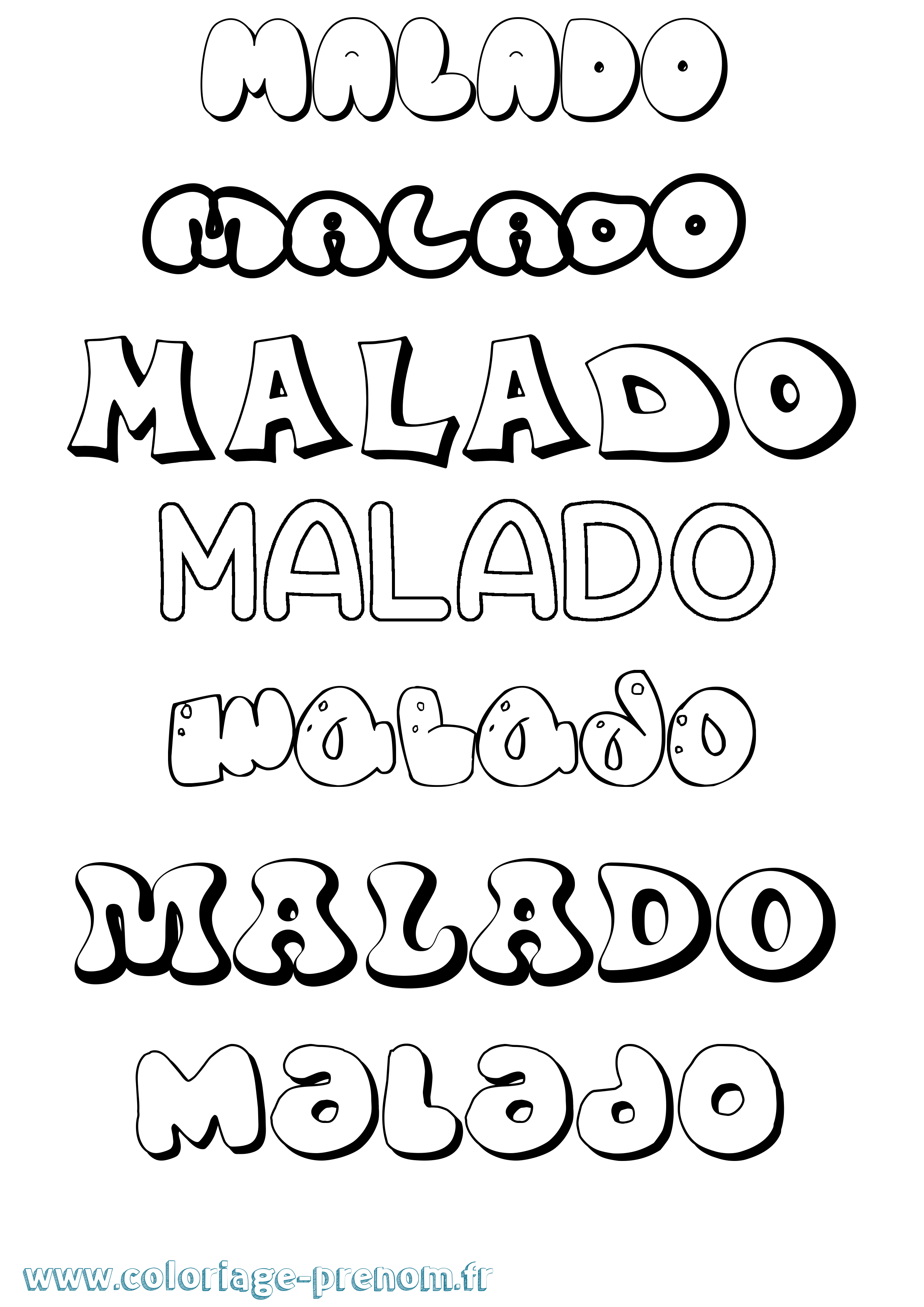 Coloriage Malado Bubble Coloriage prénom Malado Bubble