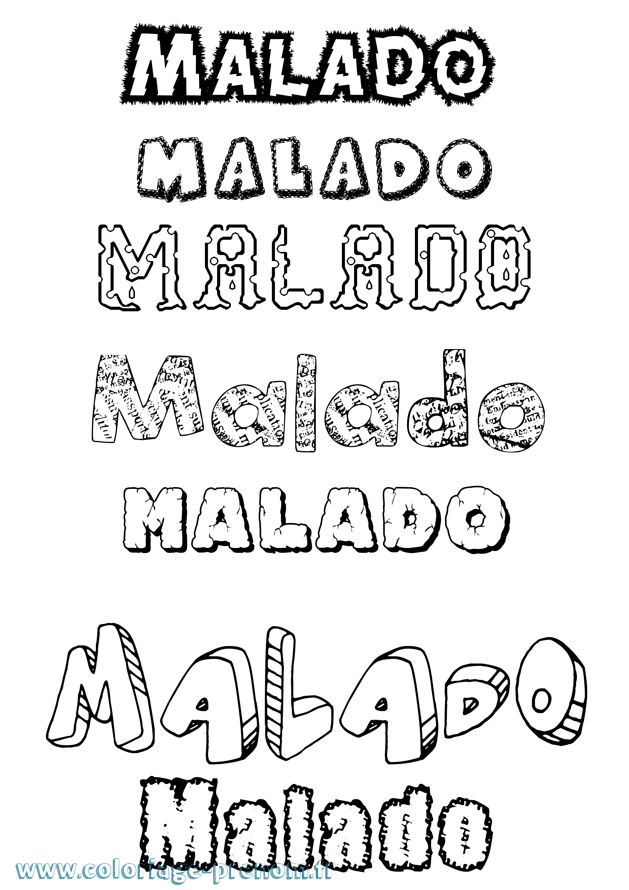 Coloriage Malado Destructuré Coloriage prénom Malado Destructuré