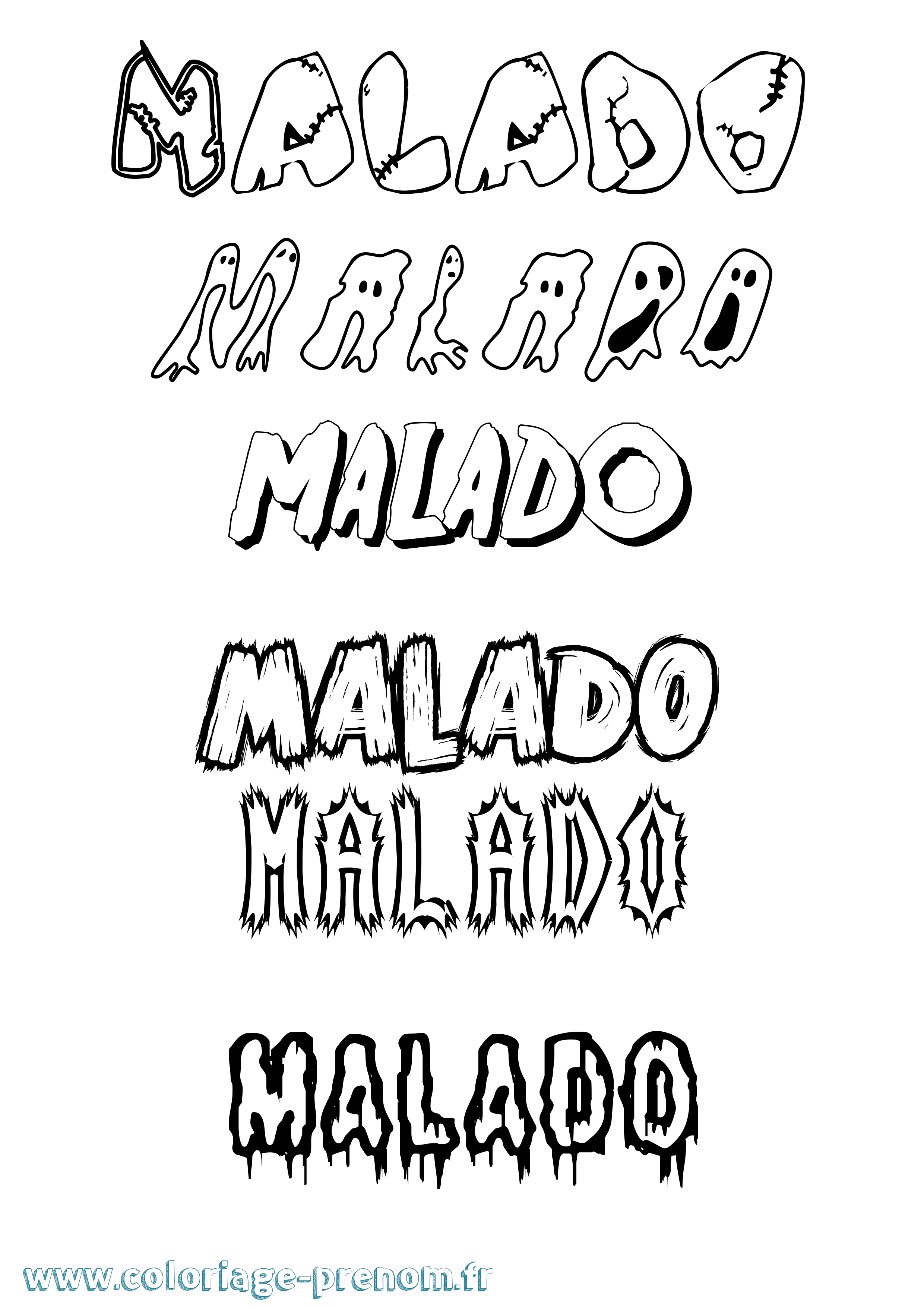 Coloriage Malado Frisson Coloriage prénom Malado Frisson