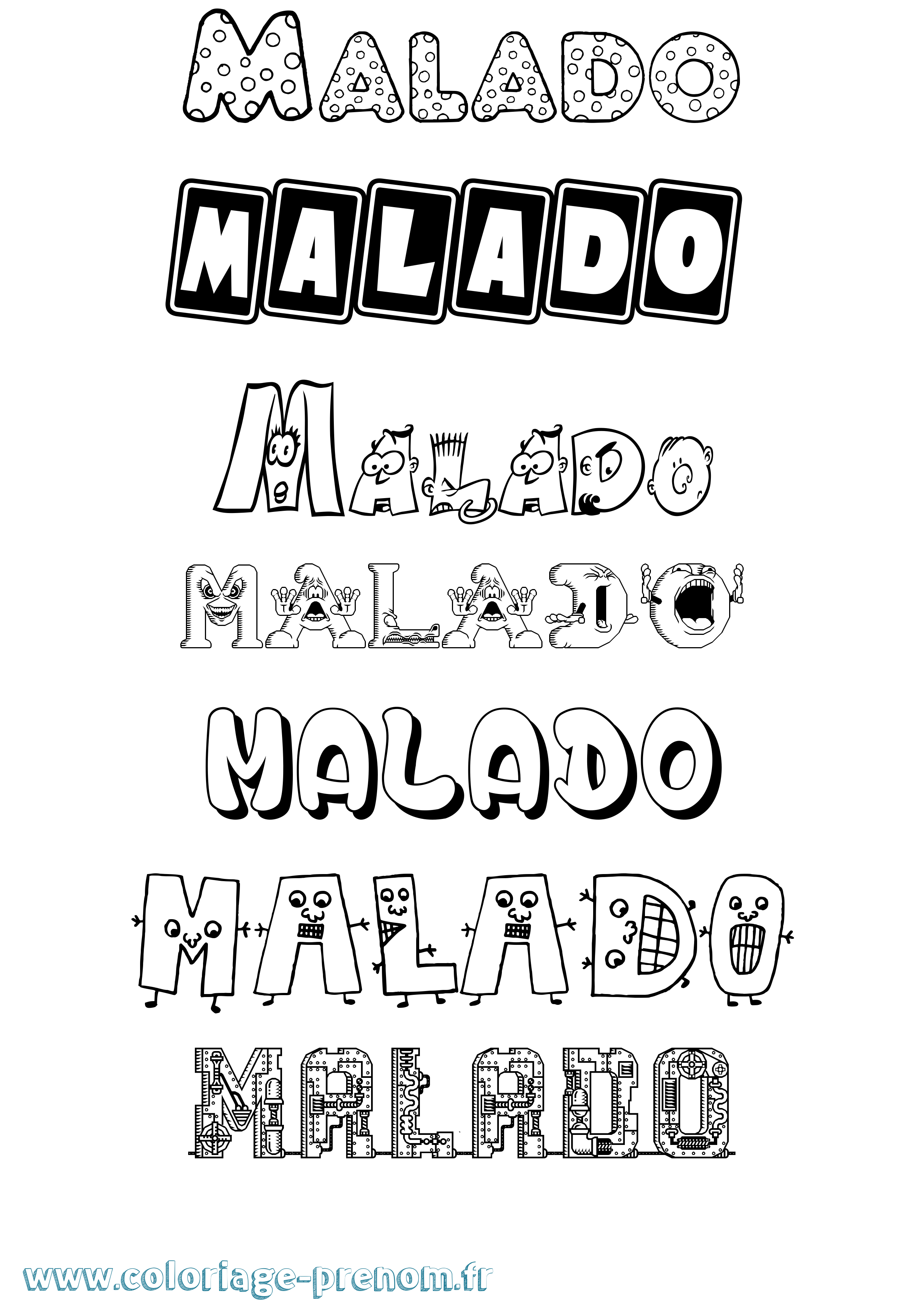 Coloriage Malado Fun Coloriage prénom Malado Fun