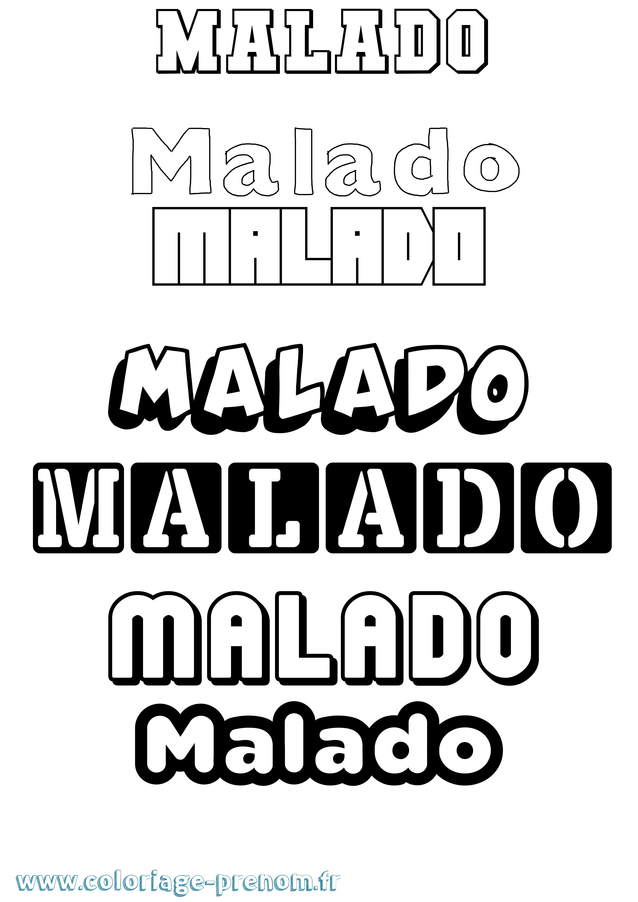 Coloriage Malado Simple Coloriage prénom Malado Simple