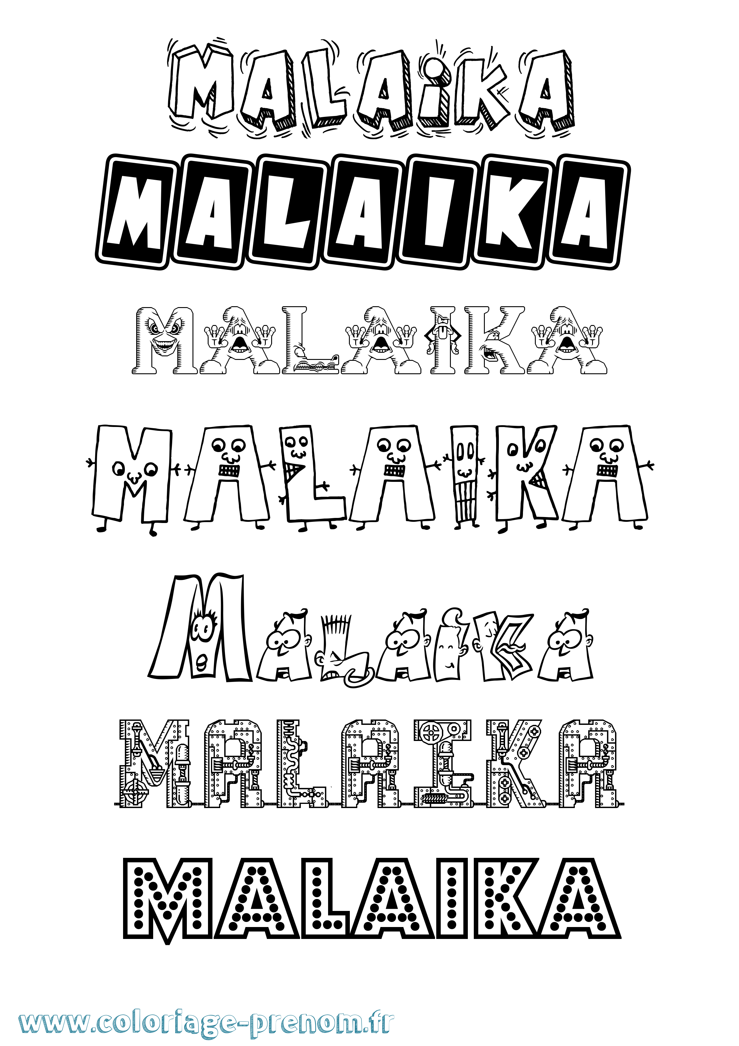Coloriage Malaika Fun Coloriage prénom Malaika Fun