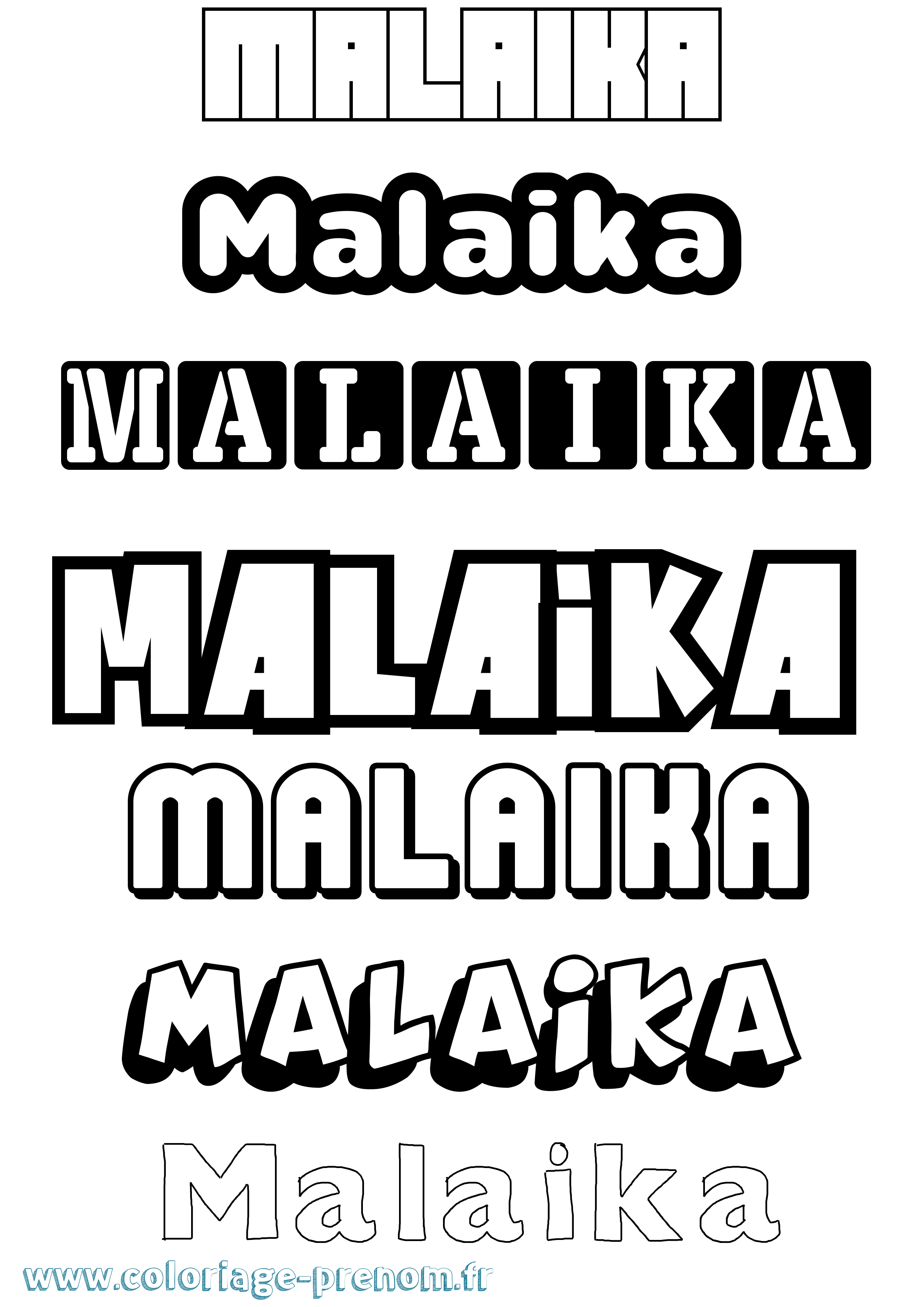 Coloriage Malaika Simple Coloriage prénom Malaika Simple
