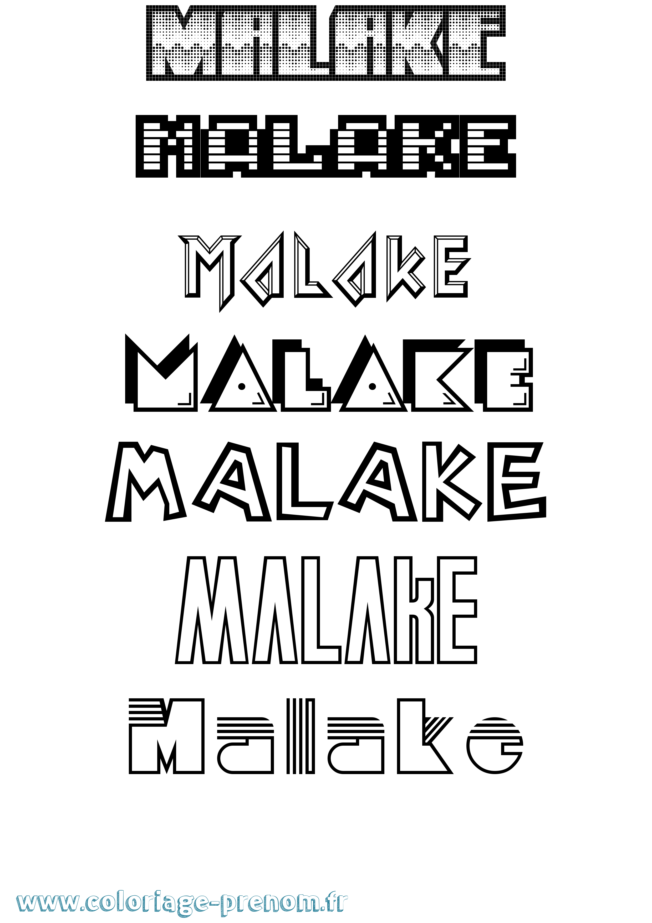 Coloriage Malake Jeux Vidéos Coloriage prénom Malake Jeux Vidéos