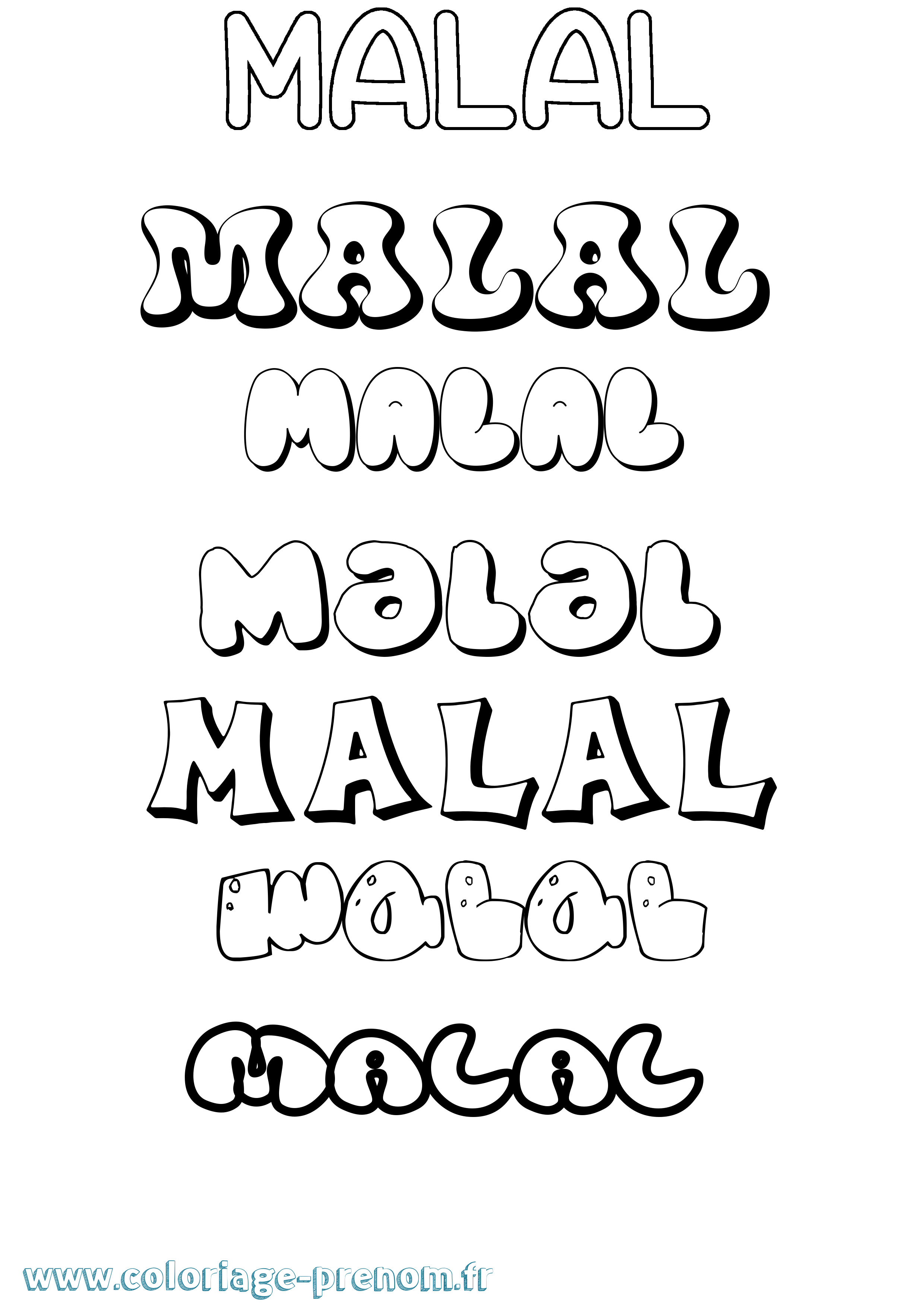 Coloriage Malal Bubble Coloriage prénom Malal Bubble
