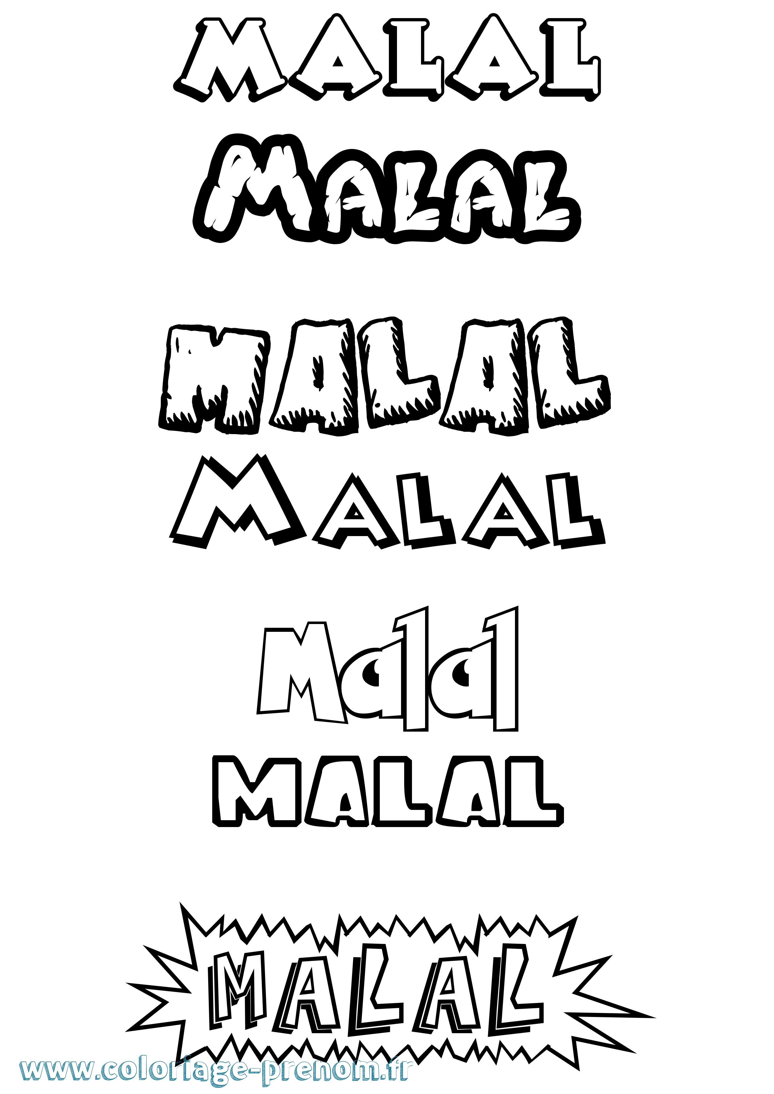 Coloriage Malal Dessin Animé Coloriage prénom Malal Dessin Animé