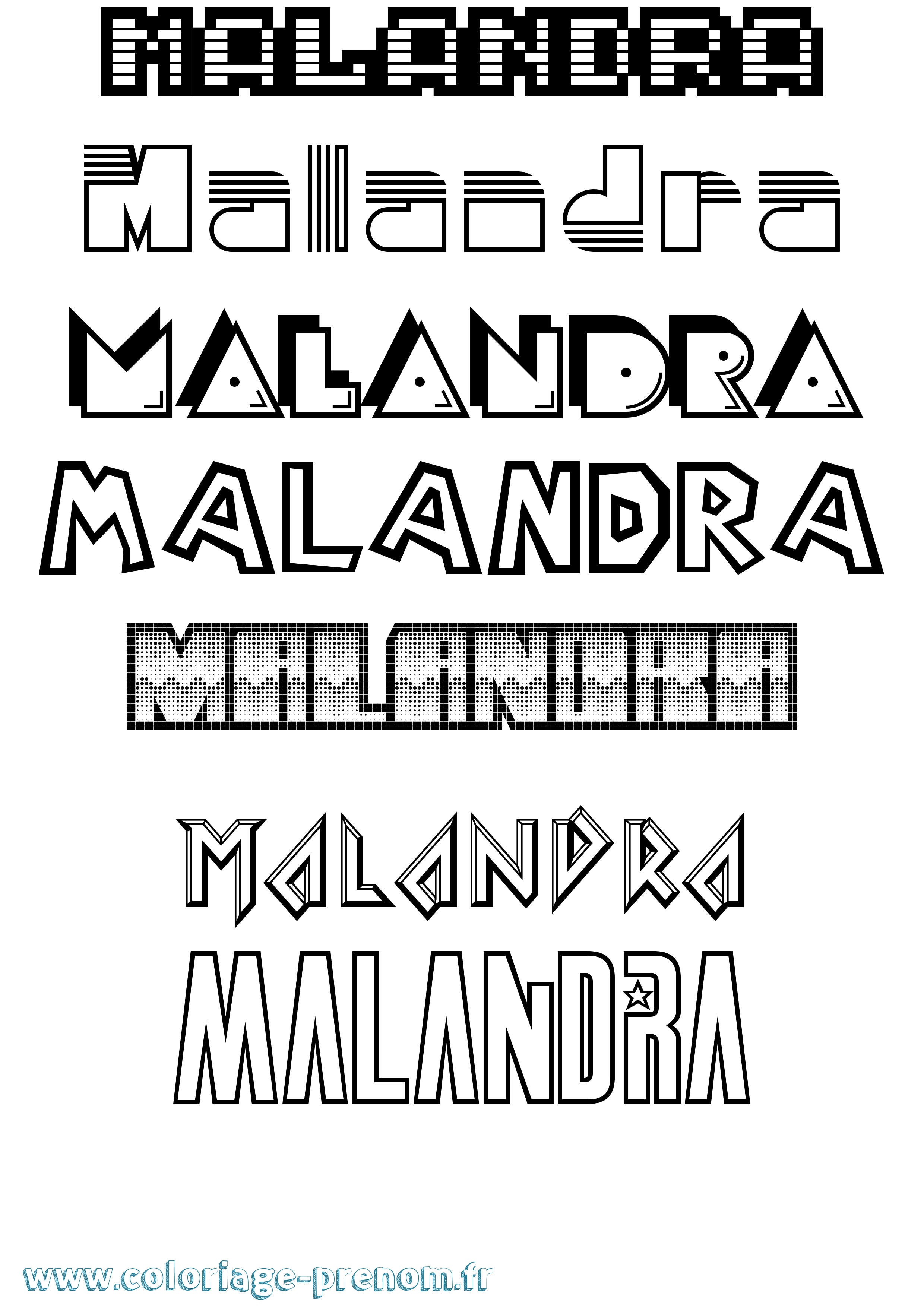 Coloriage Malandra Jeux Vidéos Coloriage prénom Malandra Jeux Vidéos