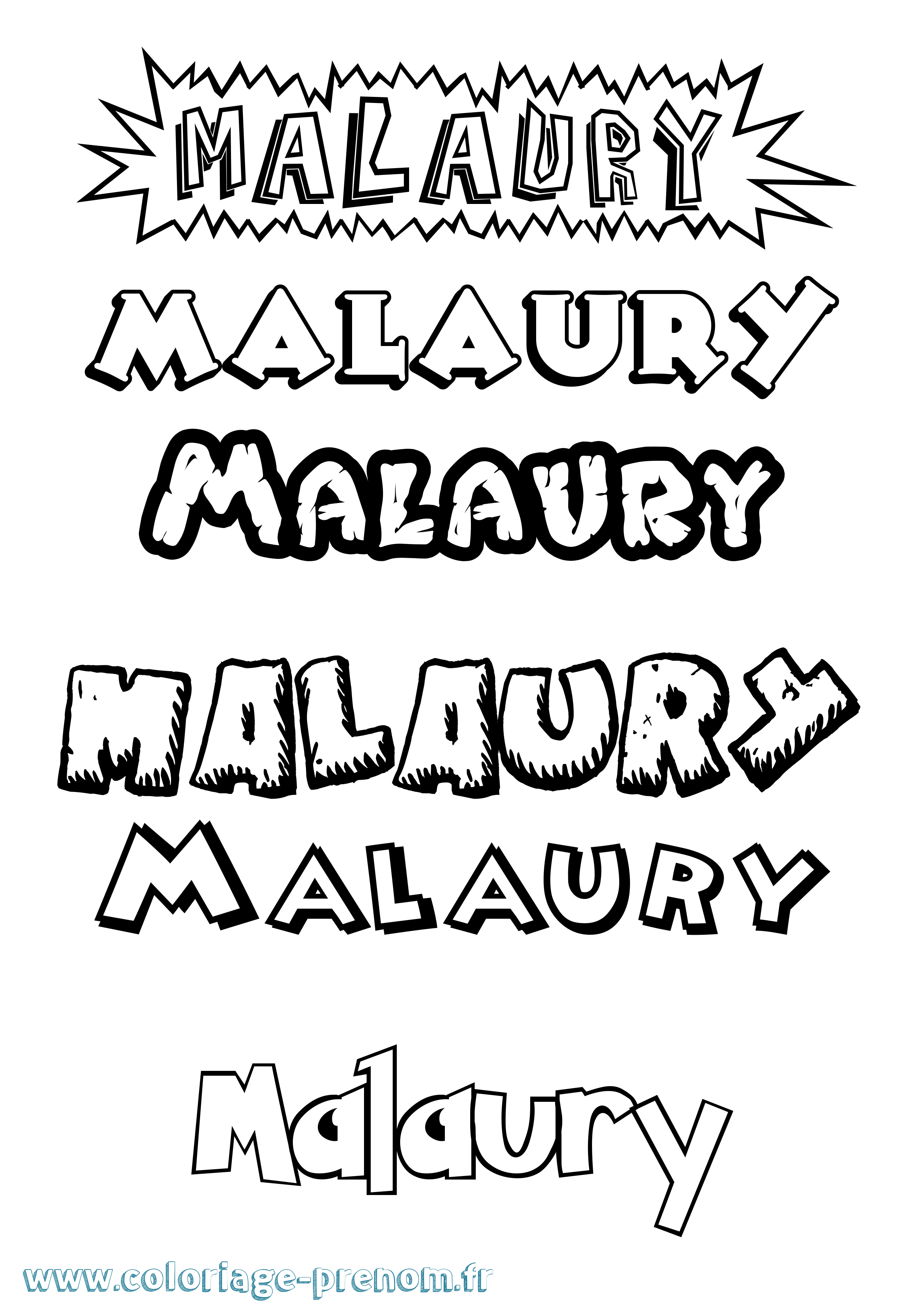 Coloriage Malaury Dessin Animé Coloriage prénom Malaury Dessin Animé