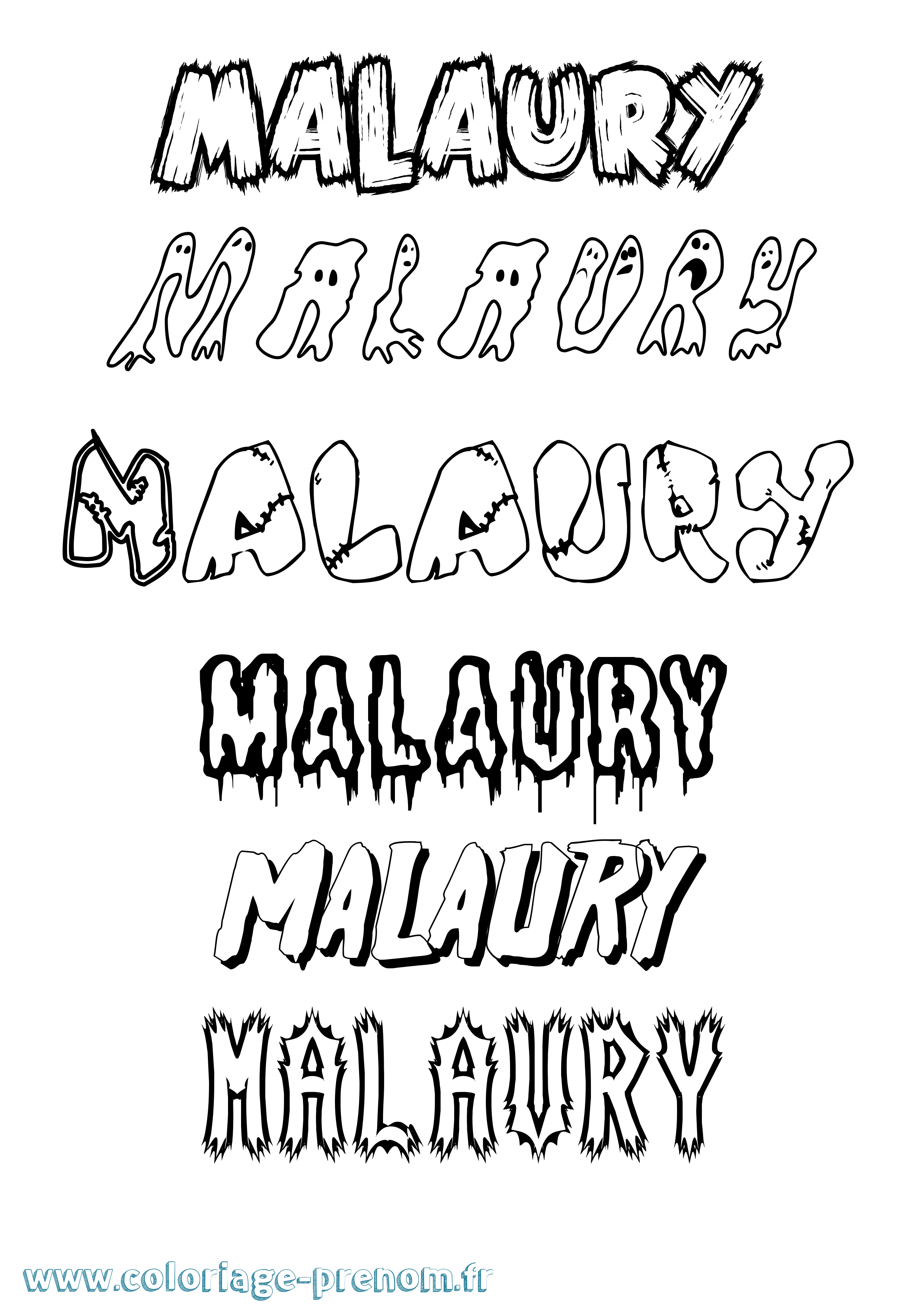 Coloriage Malaury Frisson Coloriage prénom Malaury Frisson