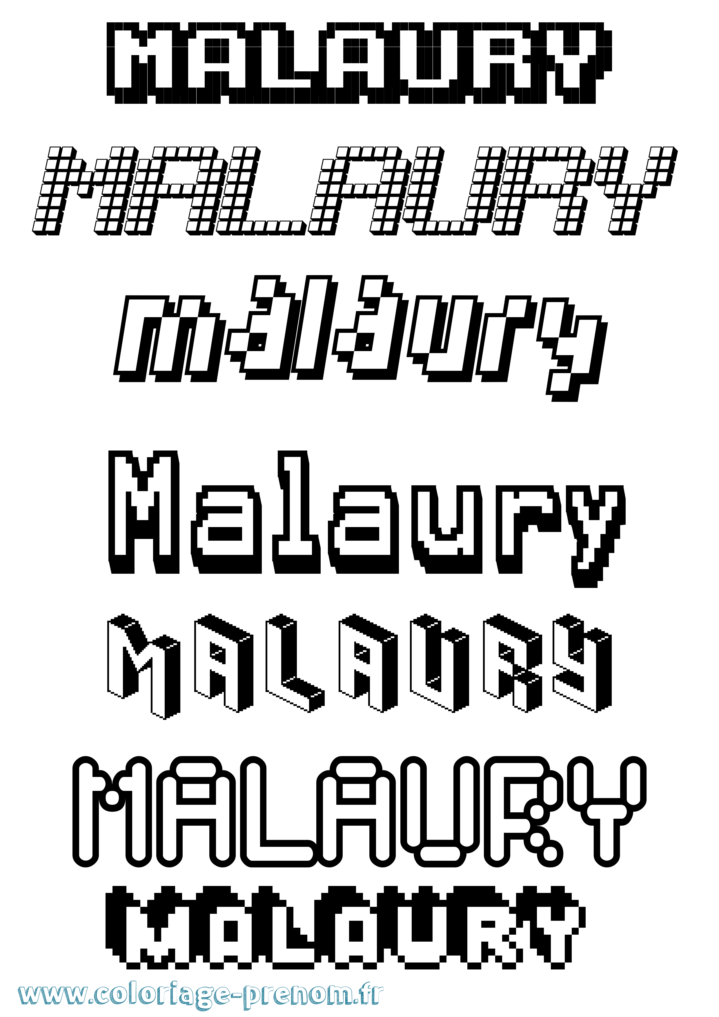 Coloriage Malaury Pixel Coloriage prénom Malaury Pixel
