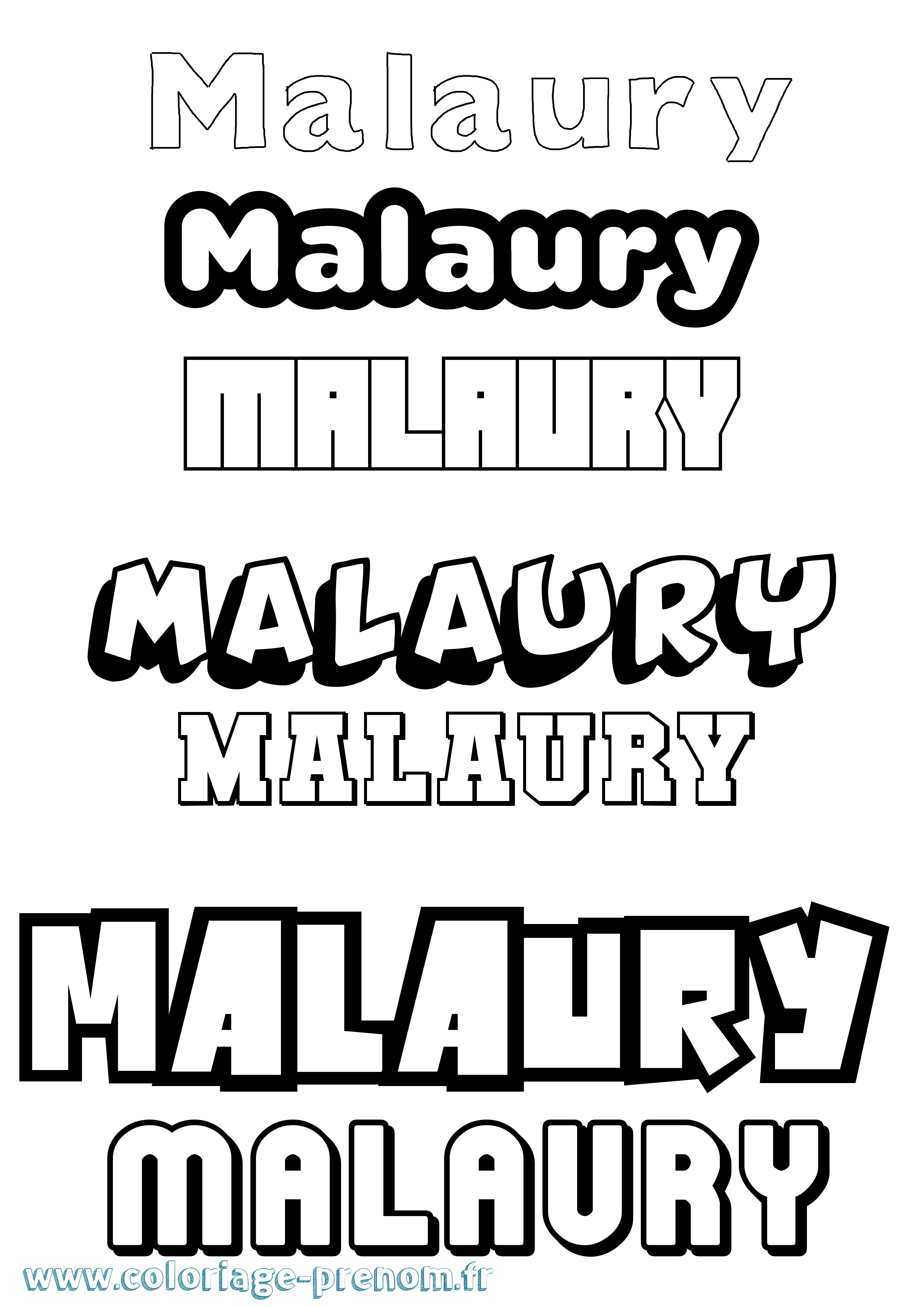 Coloriage Malaury Simple Coloriage prénom Malaury Simple