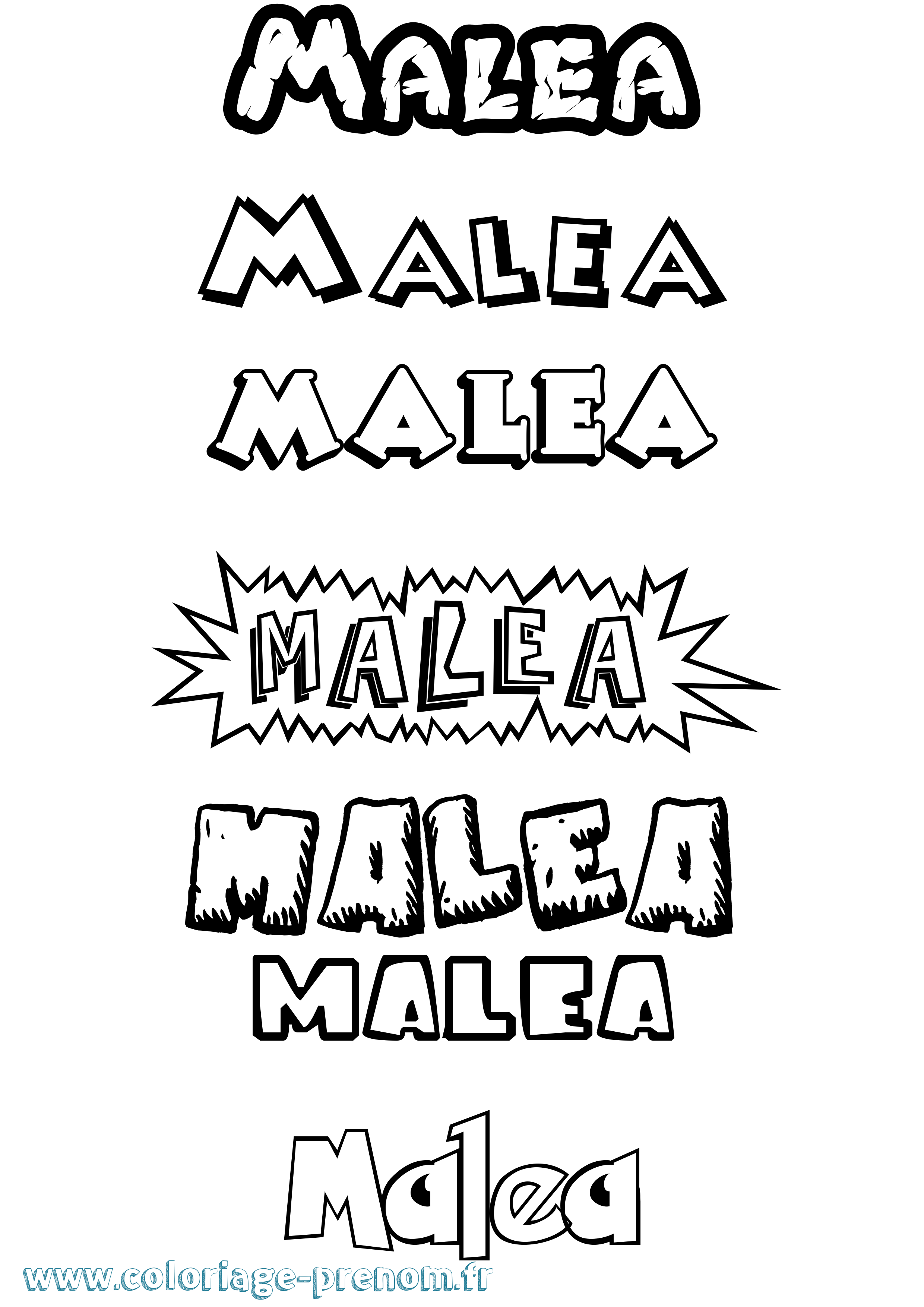 Coloriage Malea Dessin Animé Coloriage prénom Malea Dessin Animé