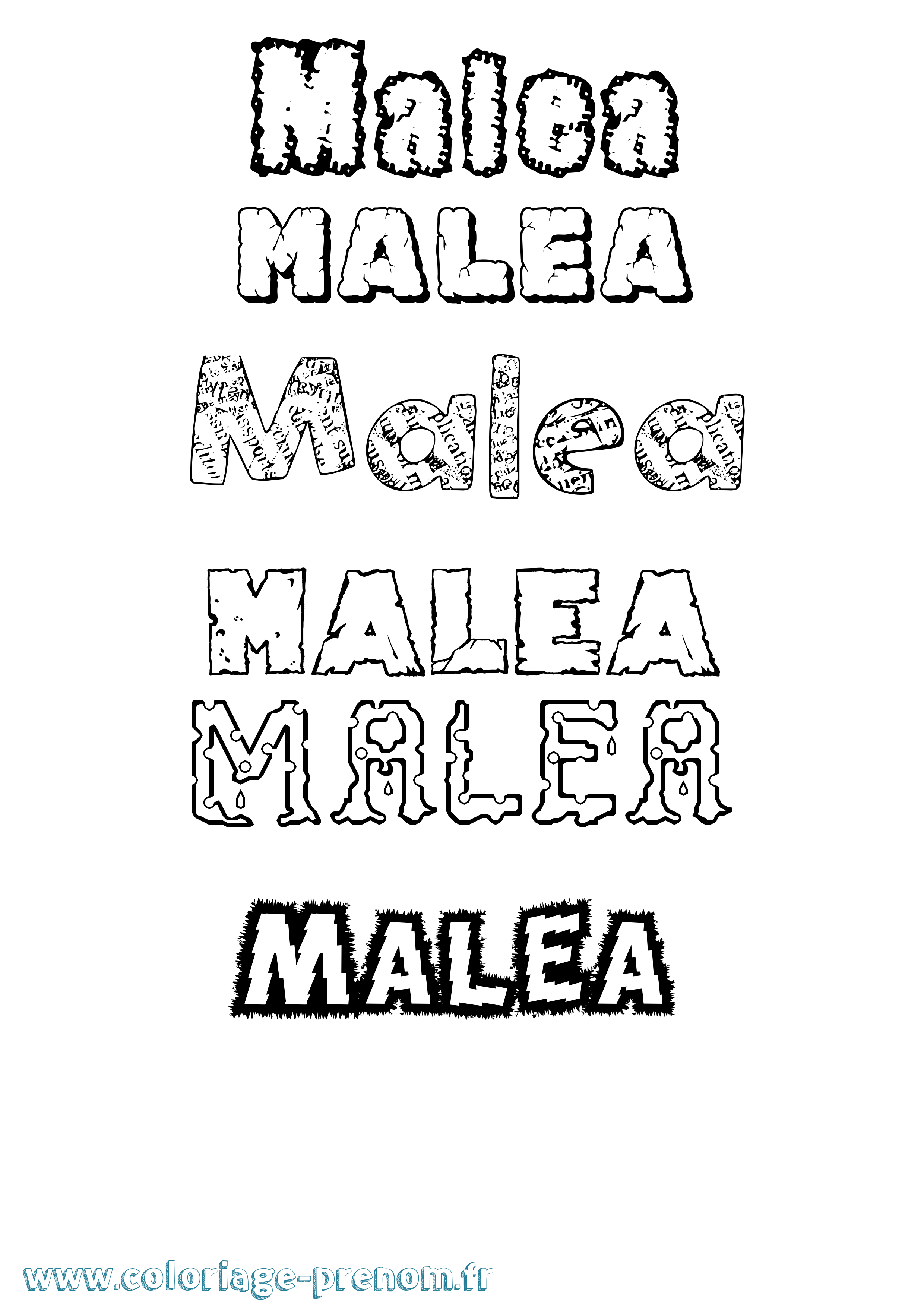 Coloriage Malea Destructuré Coloriage prénom Malea Destructuré