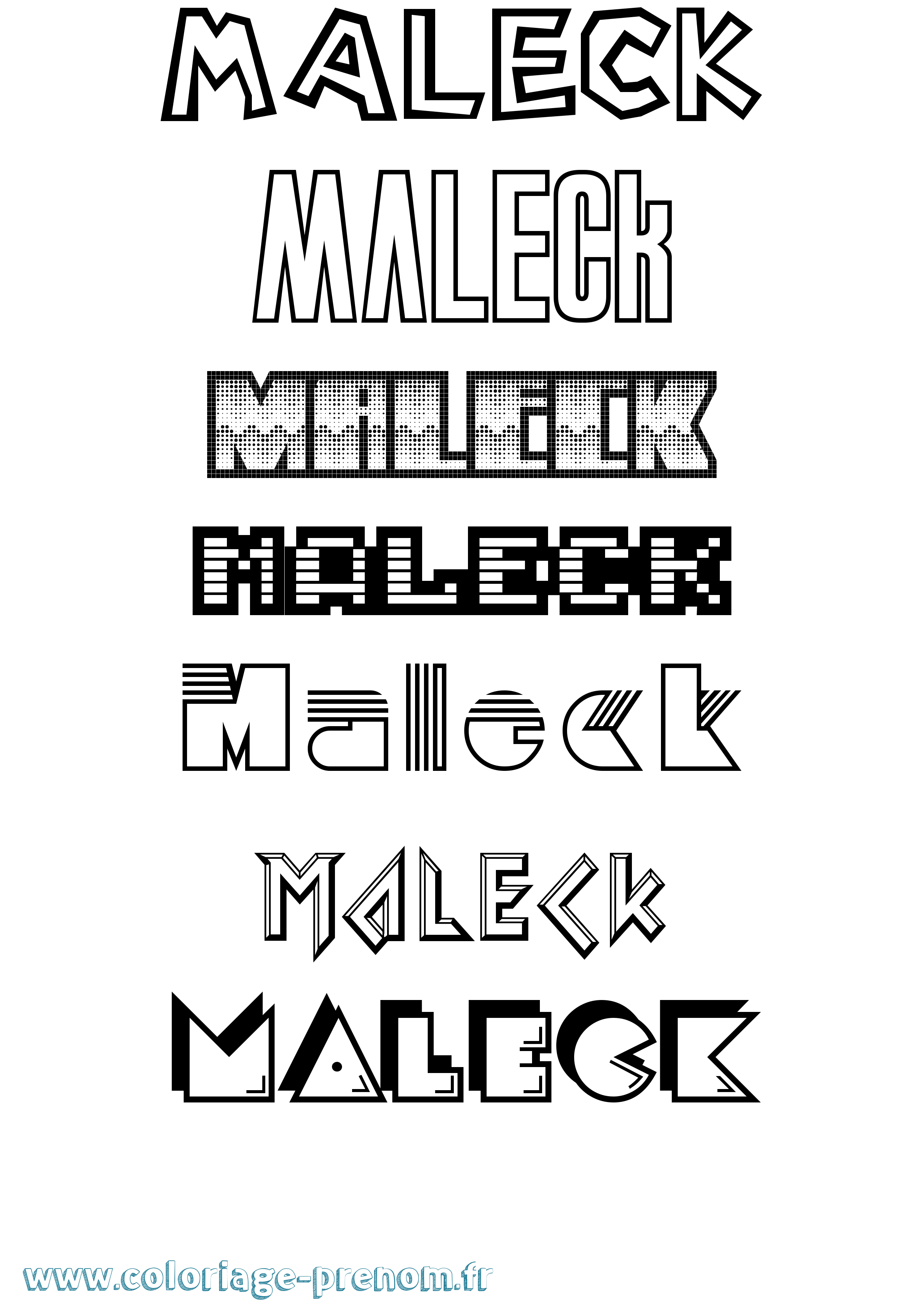 Coloriage Maleck Jeux Vidéos Coloriage prénom Maleck Jeux Vidéos