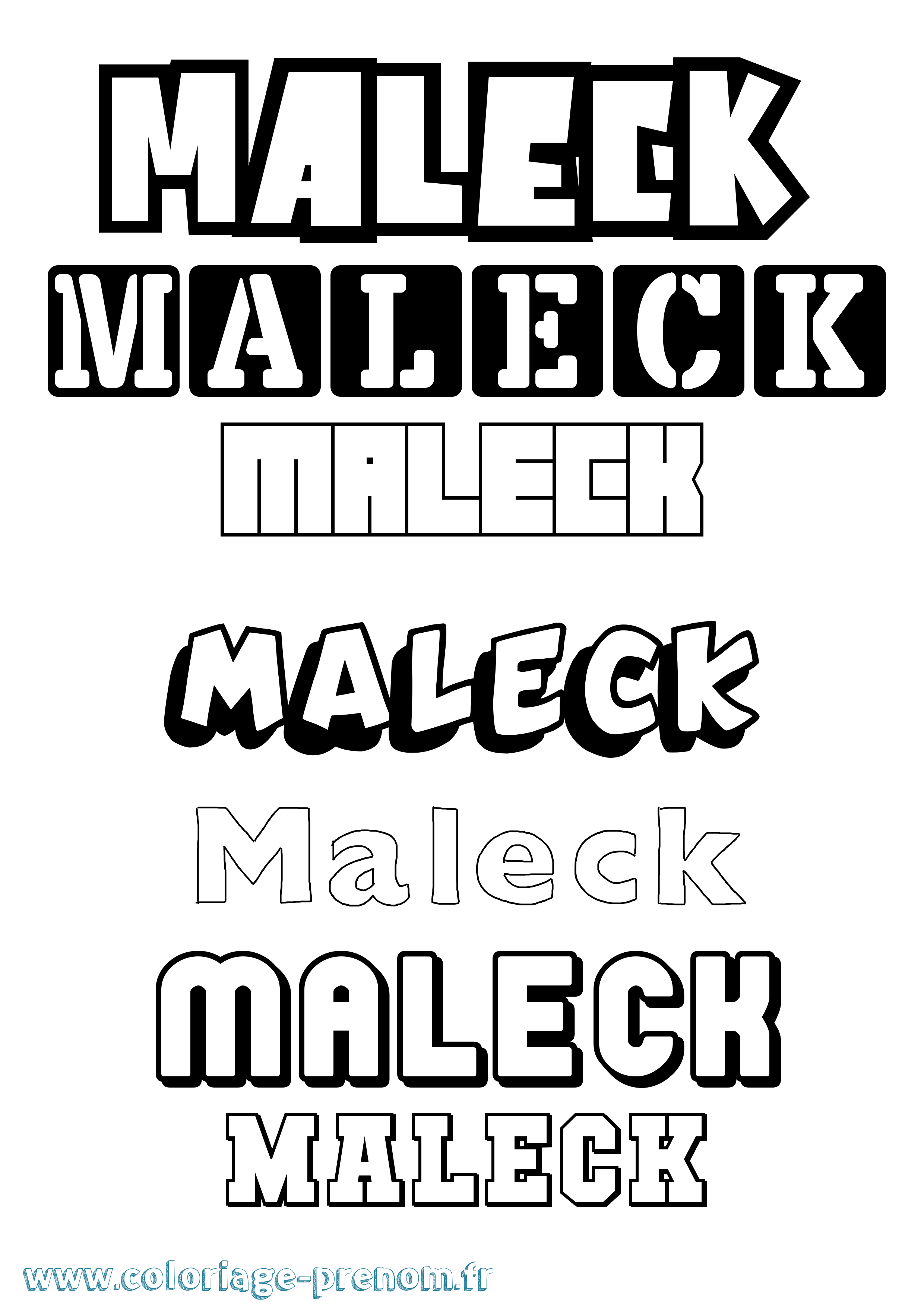 Coloriage Maleck Simple Coloriage prénom Maleck Simple