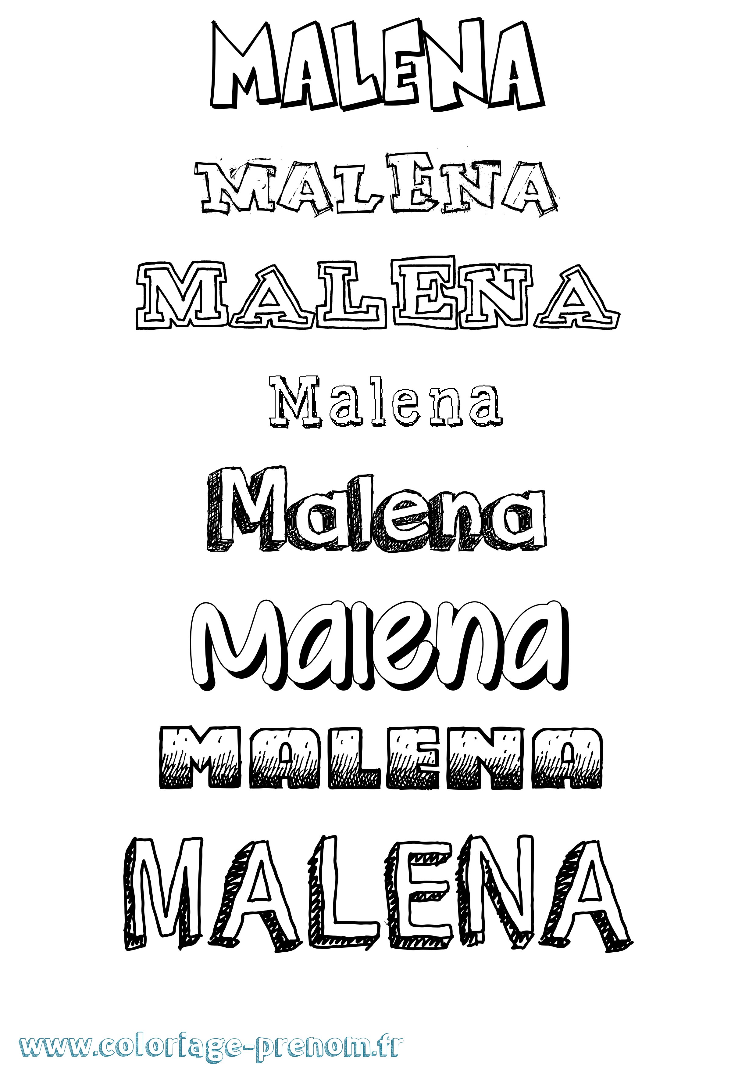 Coloriage Malena Dessiné Coloriage prénom Malena Dessiné