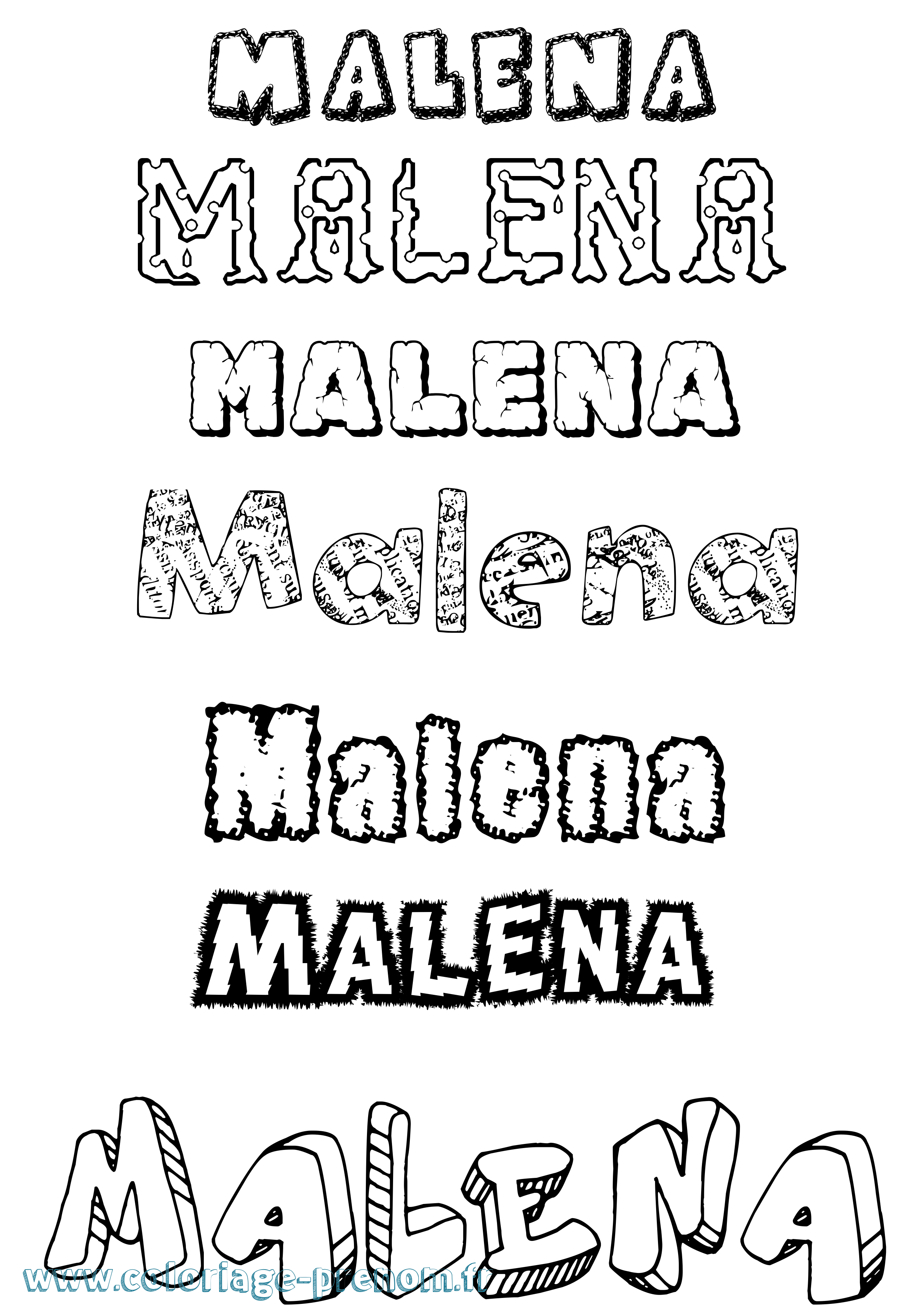 Coloriage Malena Destructuré Coloriage prénom Malena Destructuré