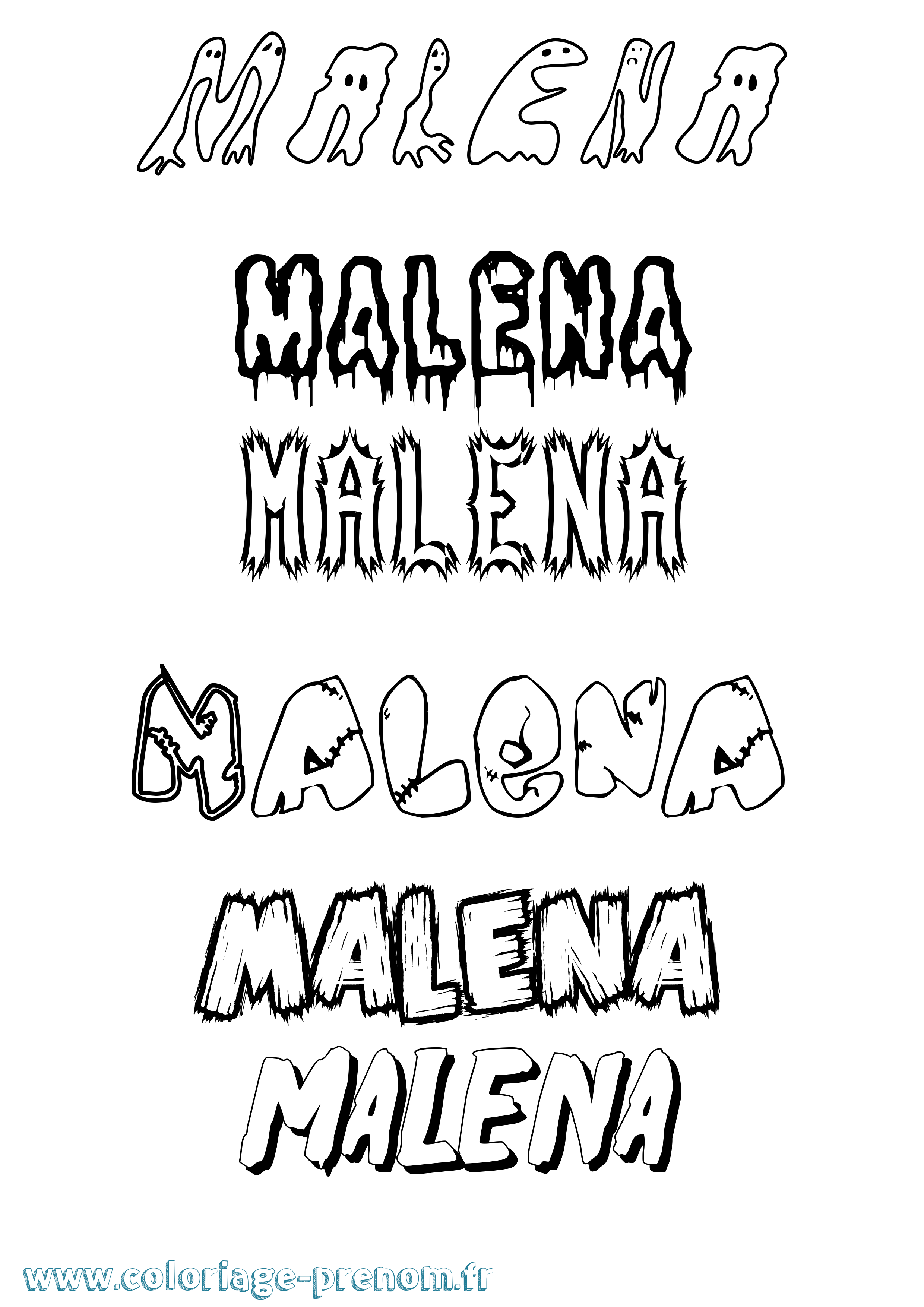 Coloriage Malena Frisson Coloriage prénom Malena Frisson