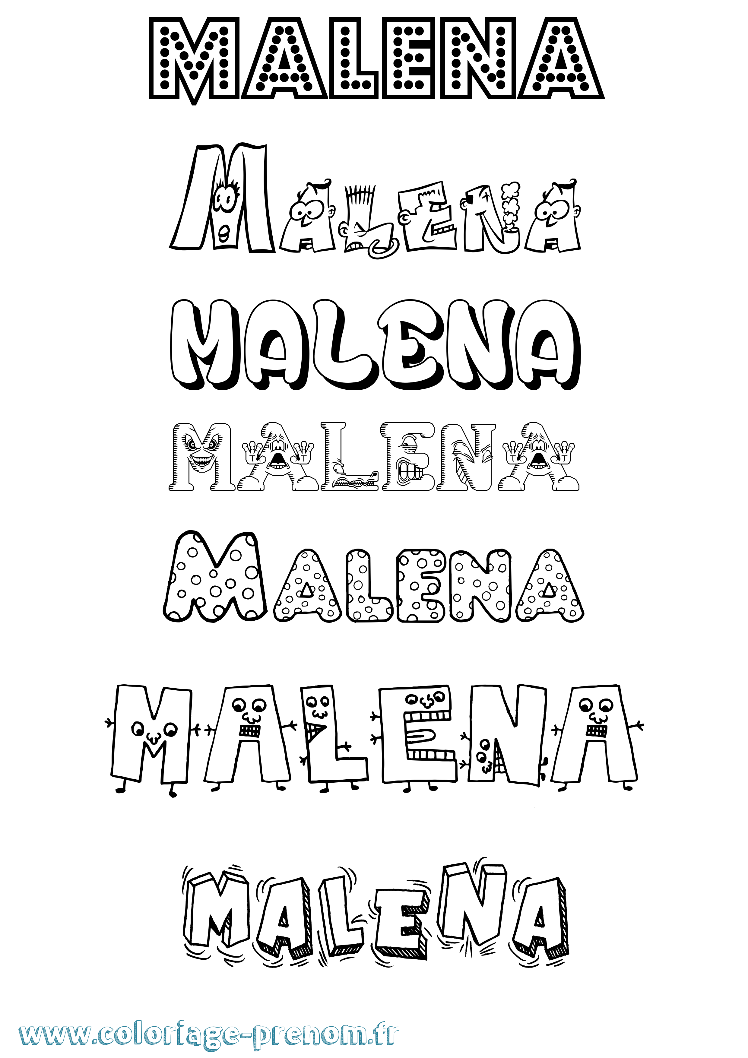 Coloriage Malena Fun Coloriage prénom Malena Fun