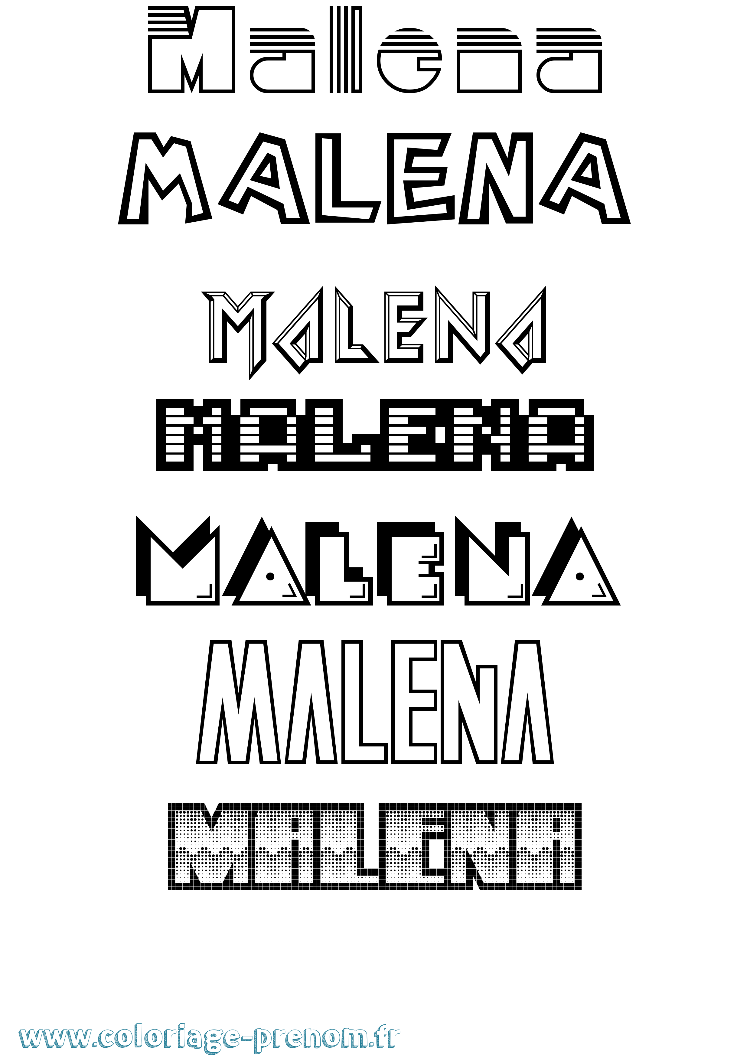 Coloriage Malena Jeux Vidéos Coloriage prénom Malena Jeux Vidéos