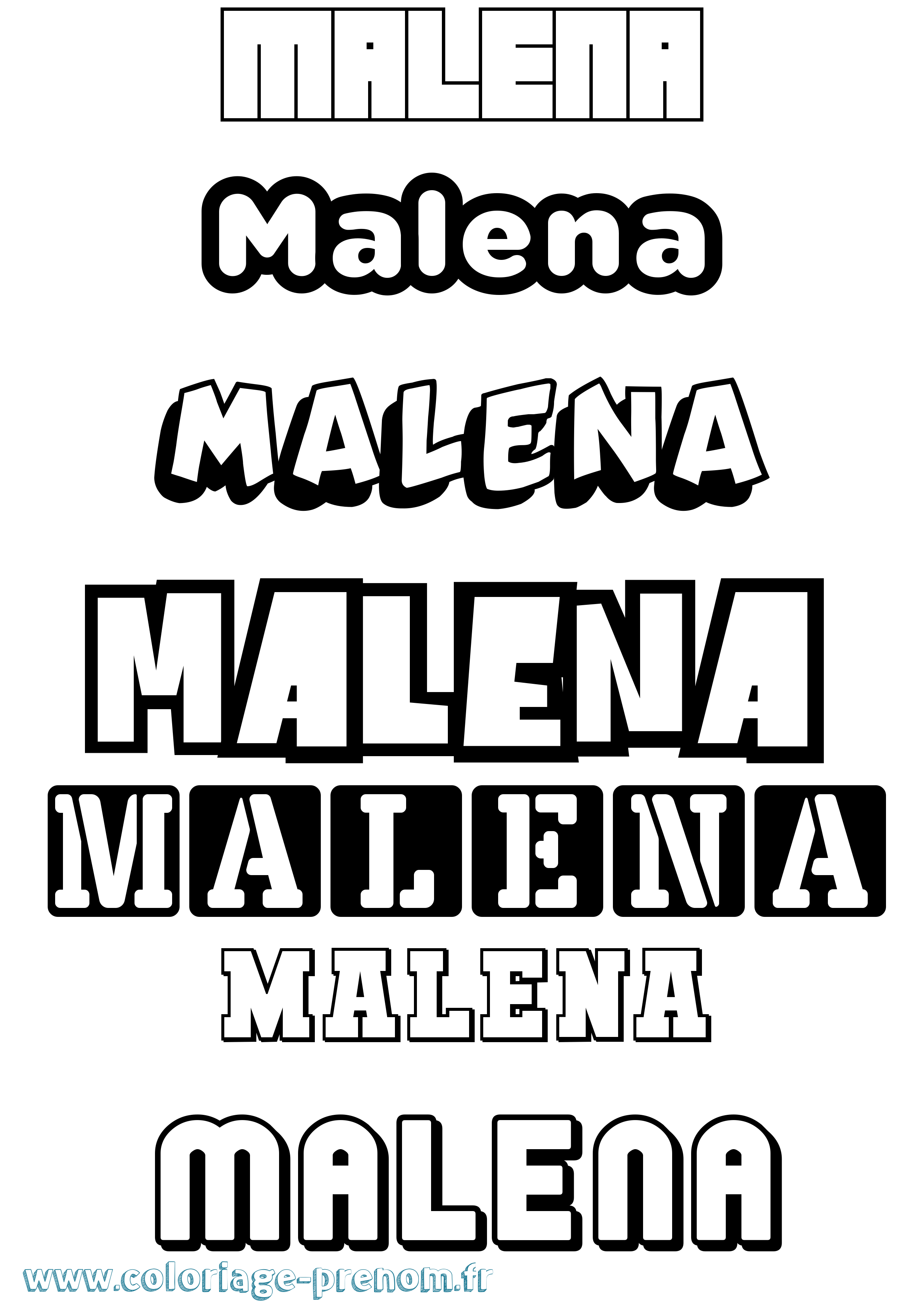 Coloriage Malena Simple Coloriage prénom Malena Simple
