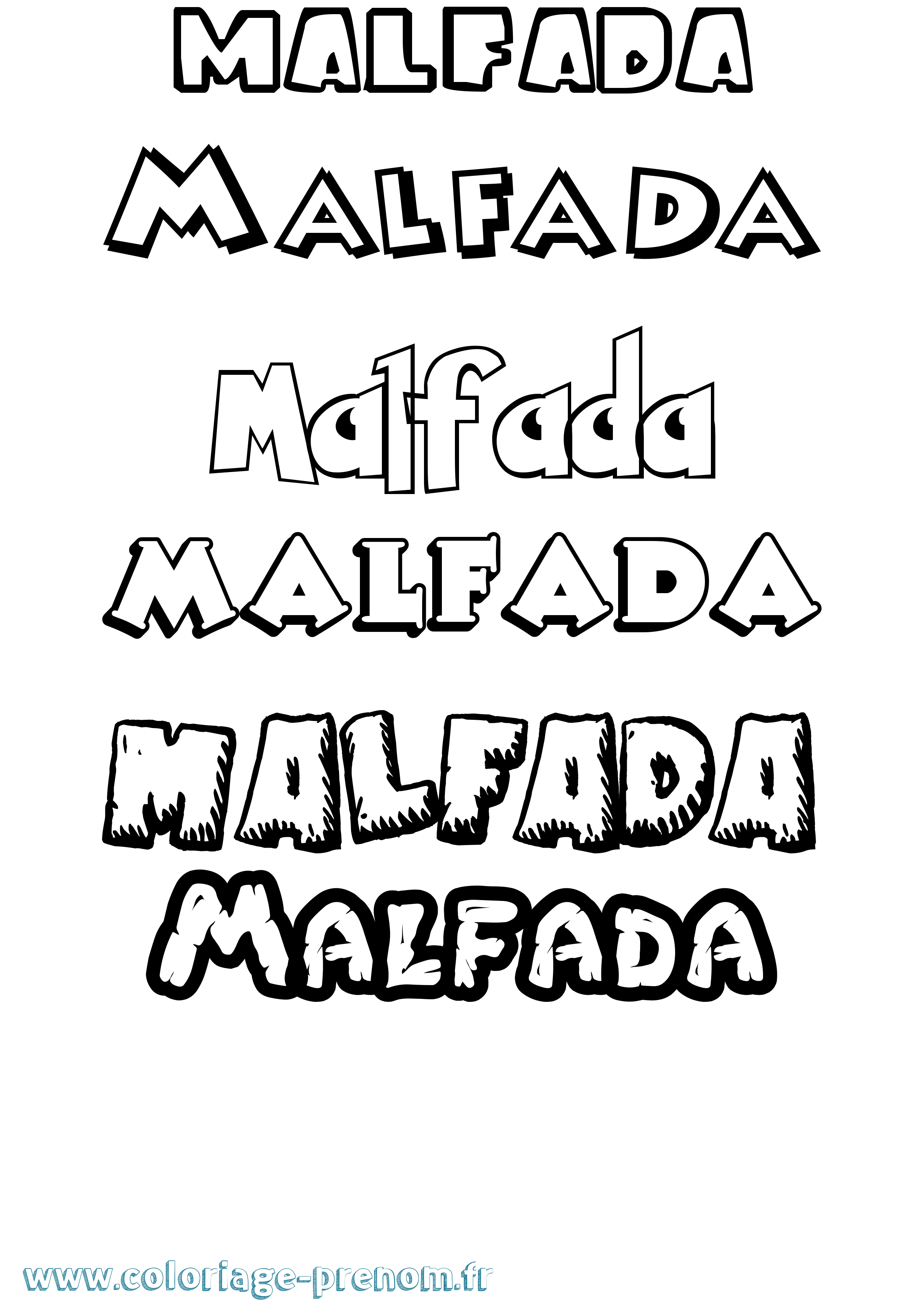Coloriage Malfada Dessin Animé Coloriage prénom Malfada Dessin Animé