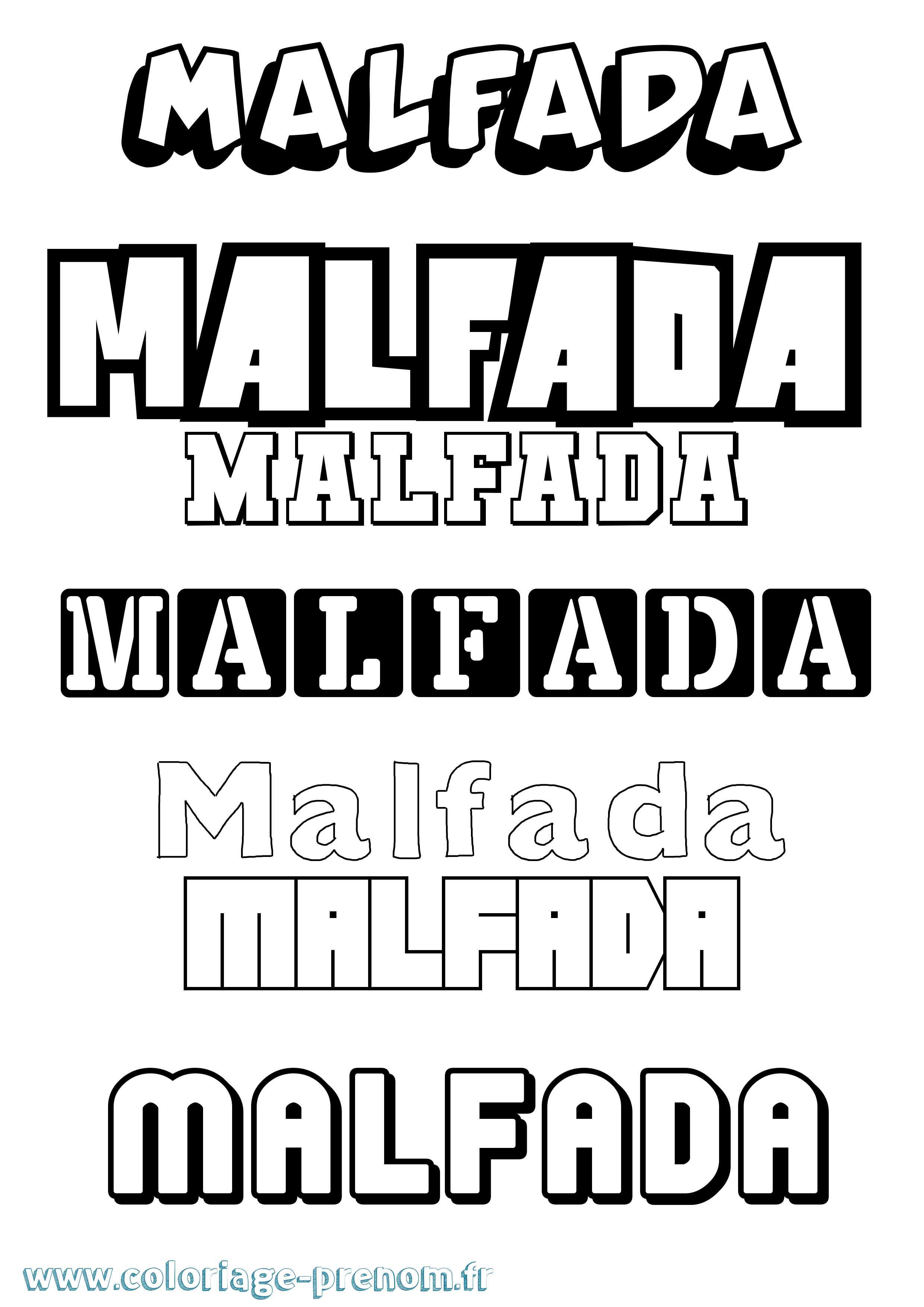 Coloriage Malfada Simple Coloriage prénom Malfada Simple