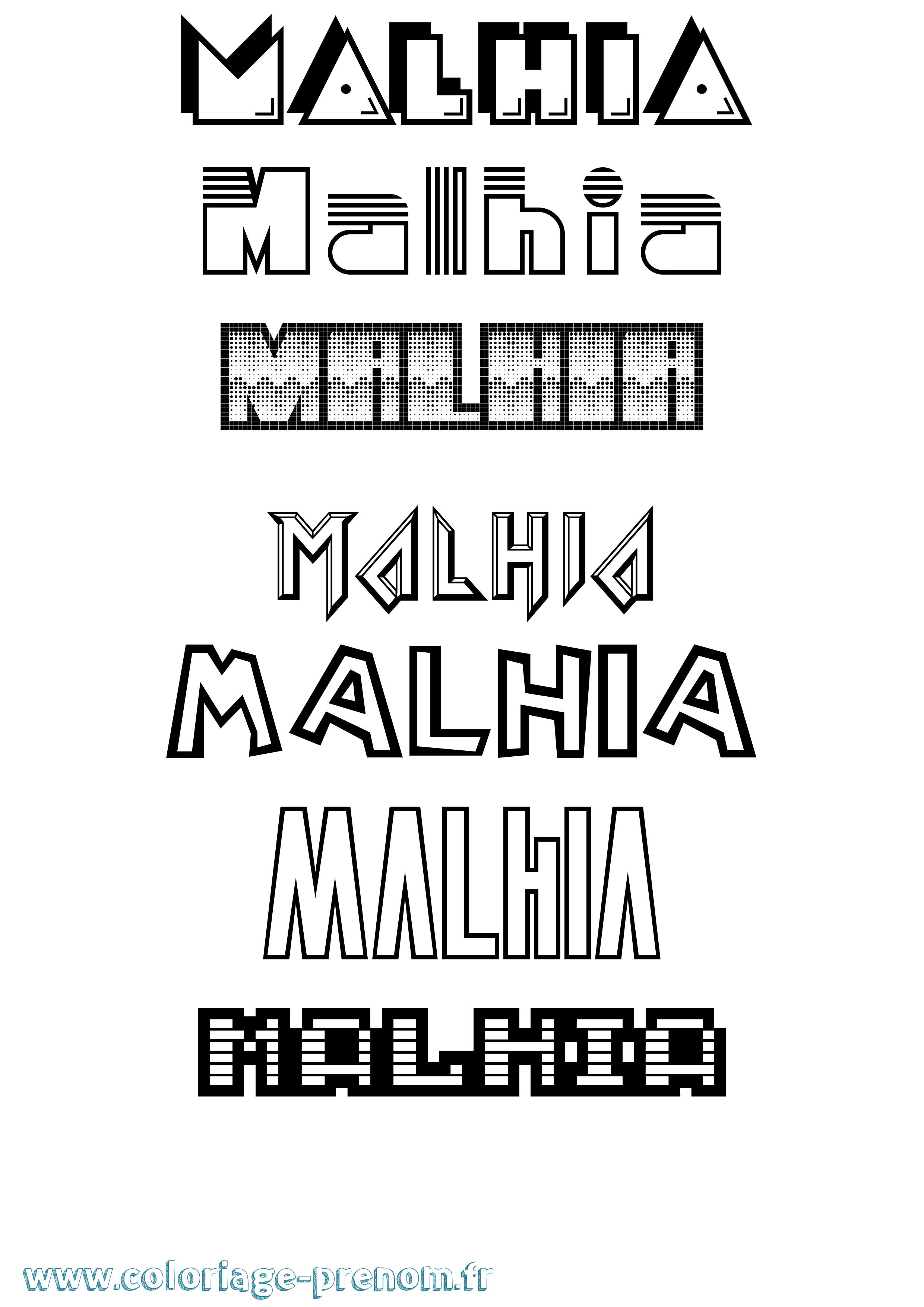 Coloriage Malhia Jeux Vidéos Coloriage prénom Malhia Jeux Vidéos