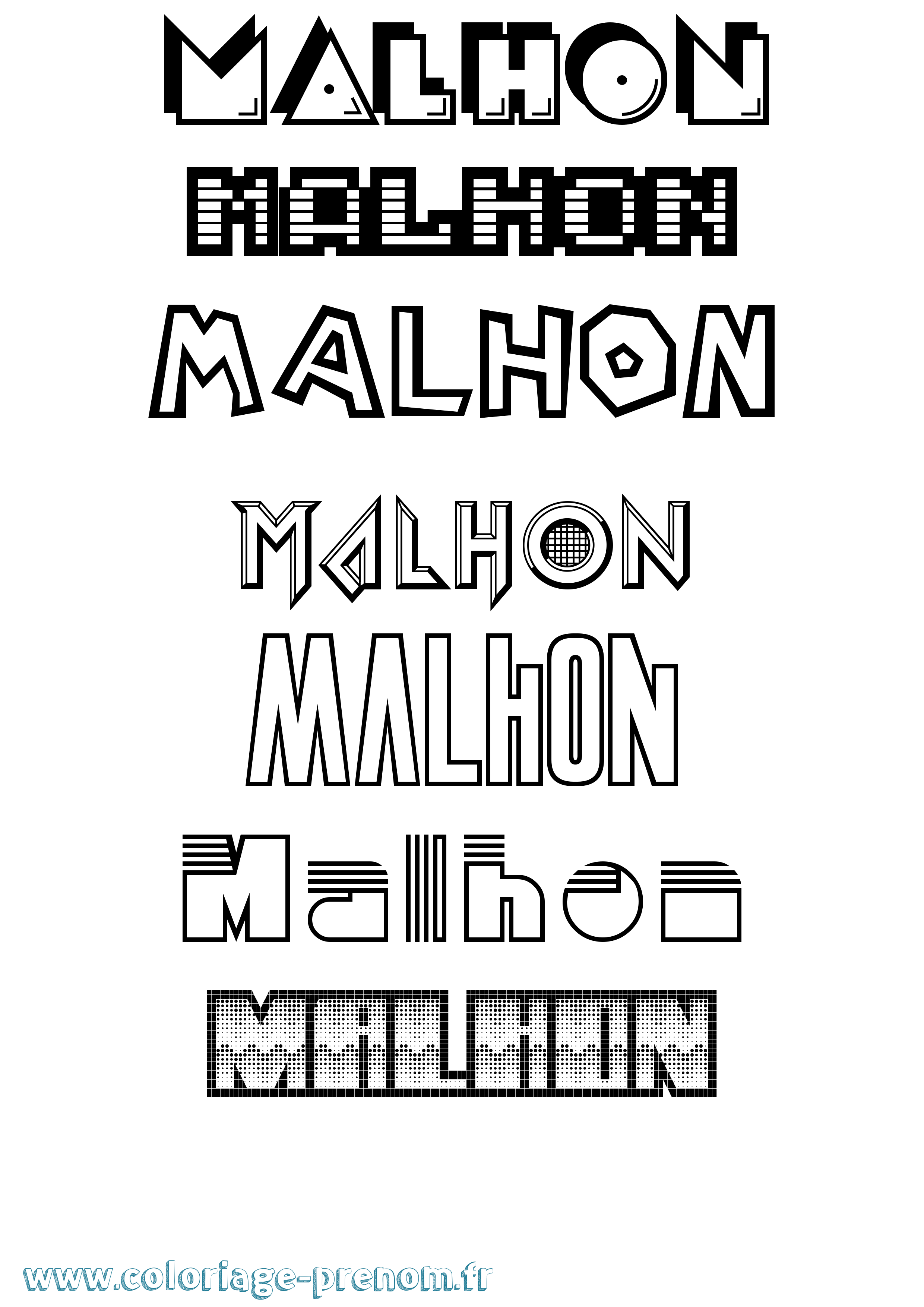 Coloriage Malhon Jeux Vidéos Coloriage prénom Malhon Jeux Vidéos