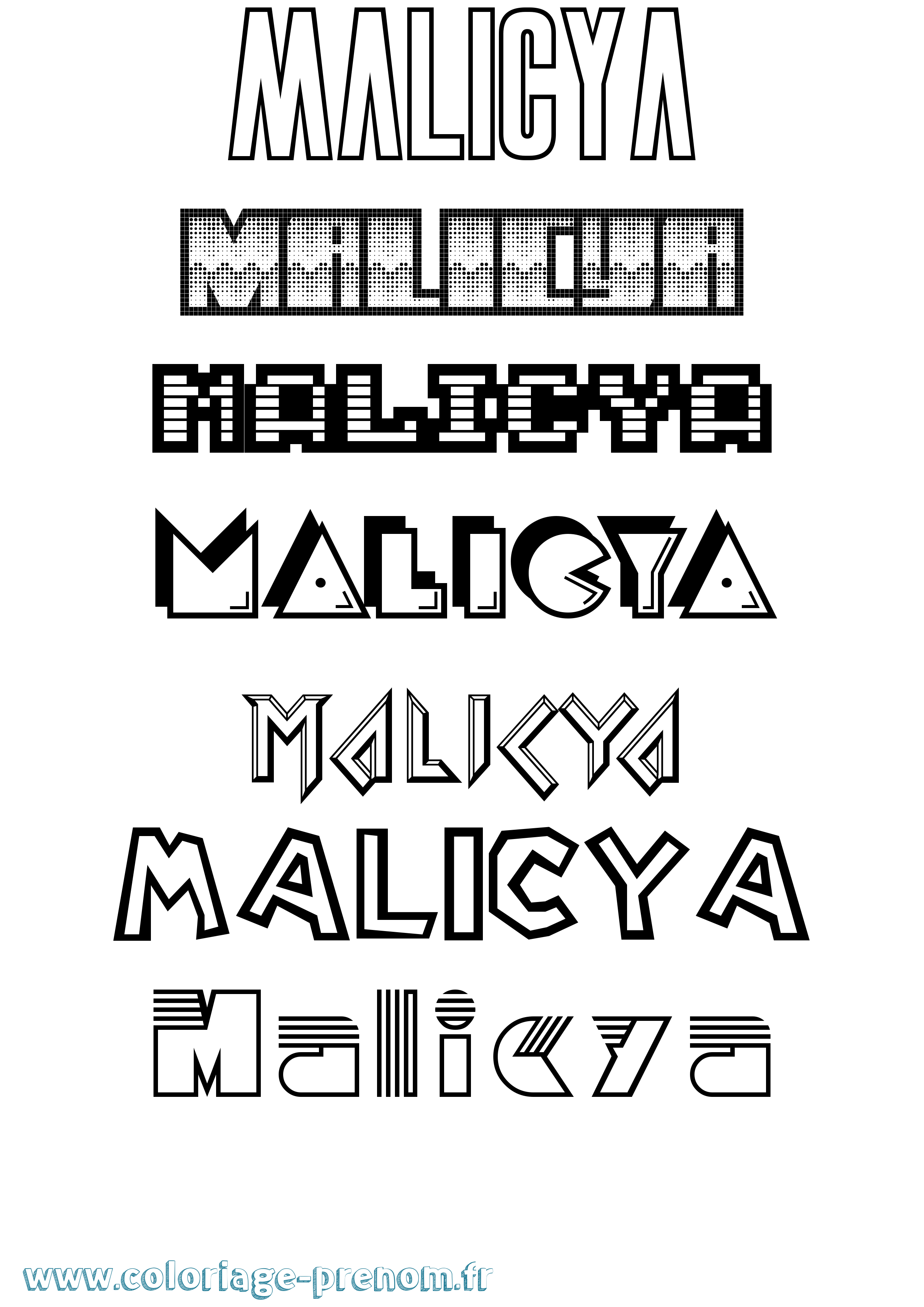 Coloriage Malicya Jeux Vidéos Coloriage prénom Malicya Jeux Vidéos