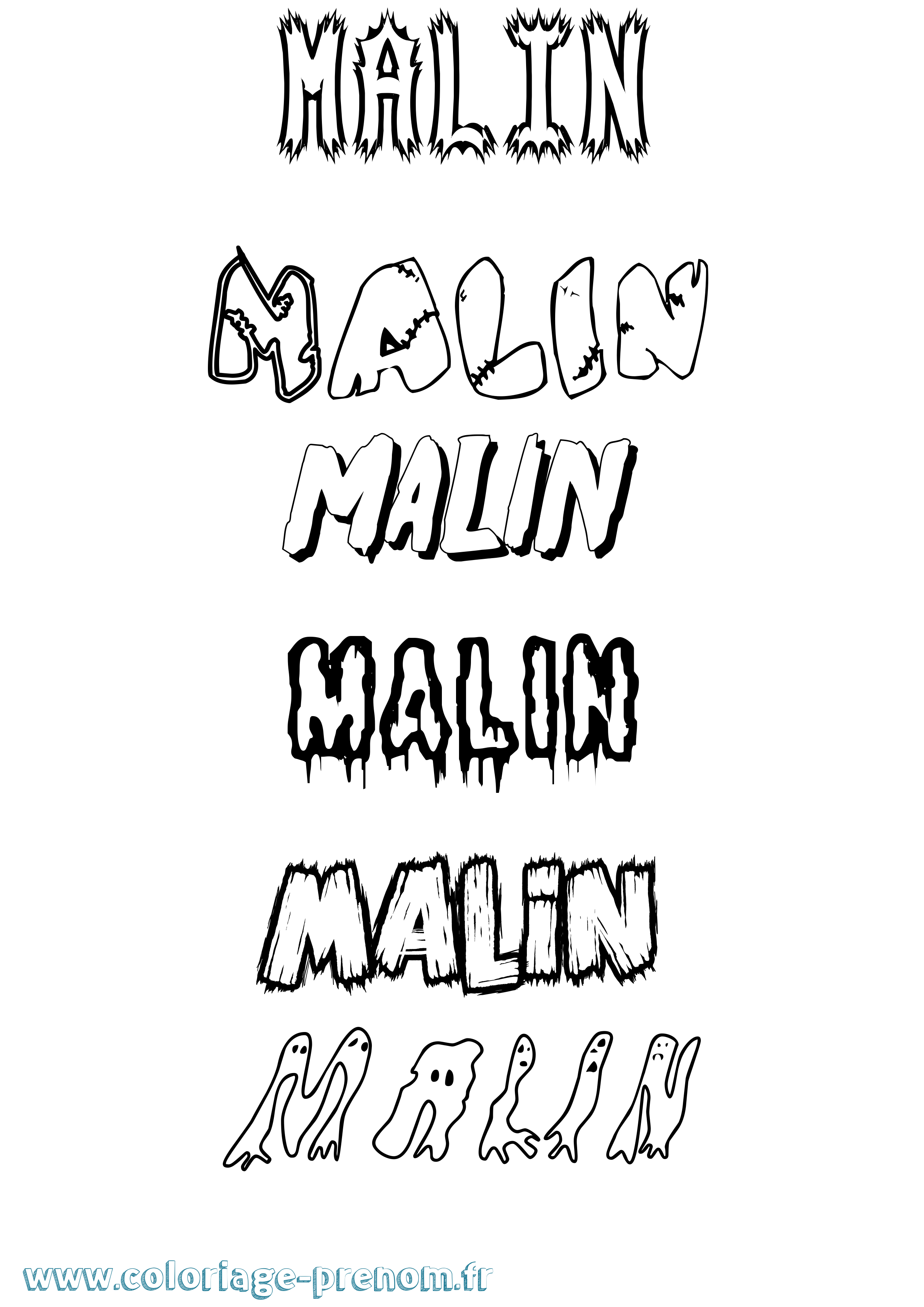 Coloriage Malin Frisson Coloriage prénom Malin Frisson