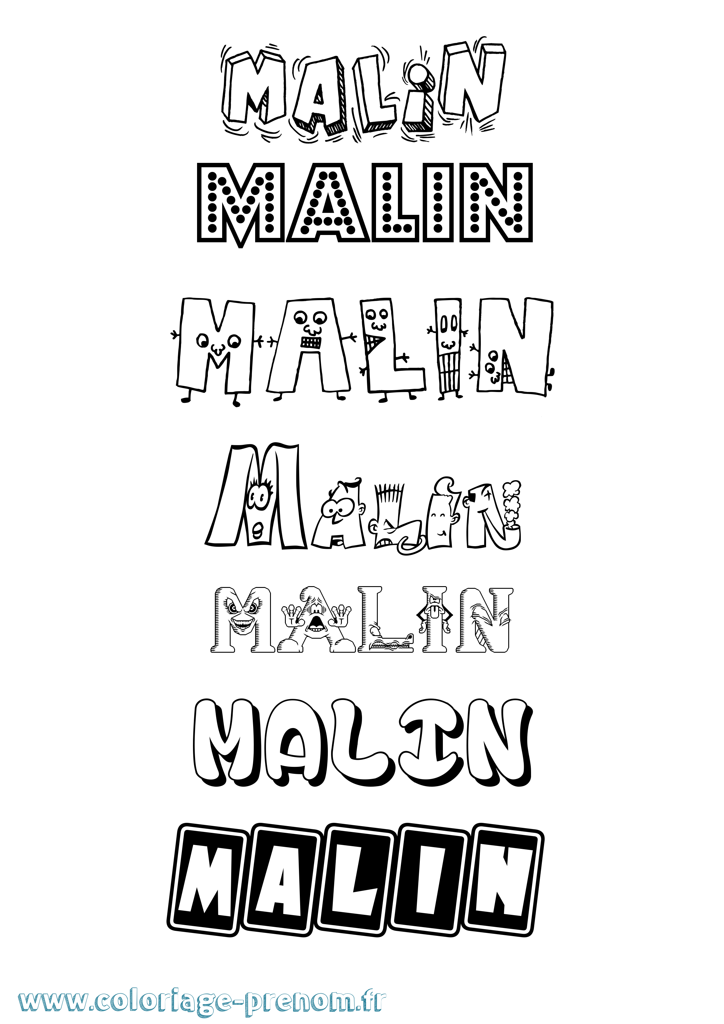 Coloriage Malin Fun Coloriage prénom Malin Fun