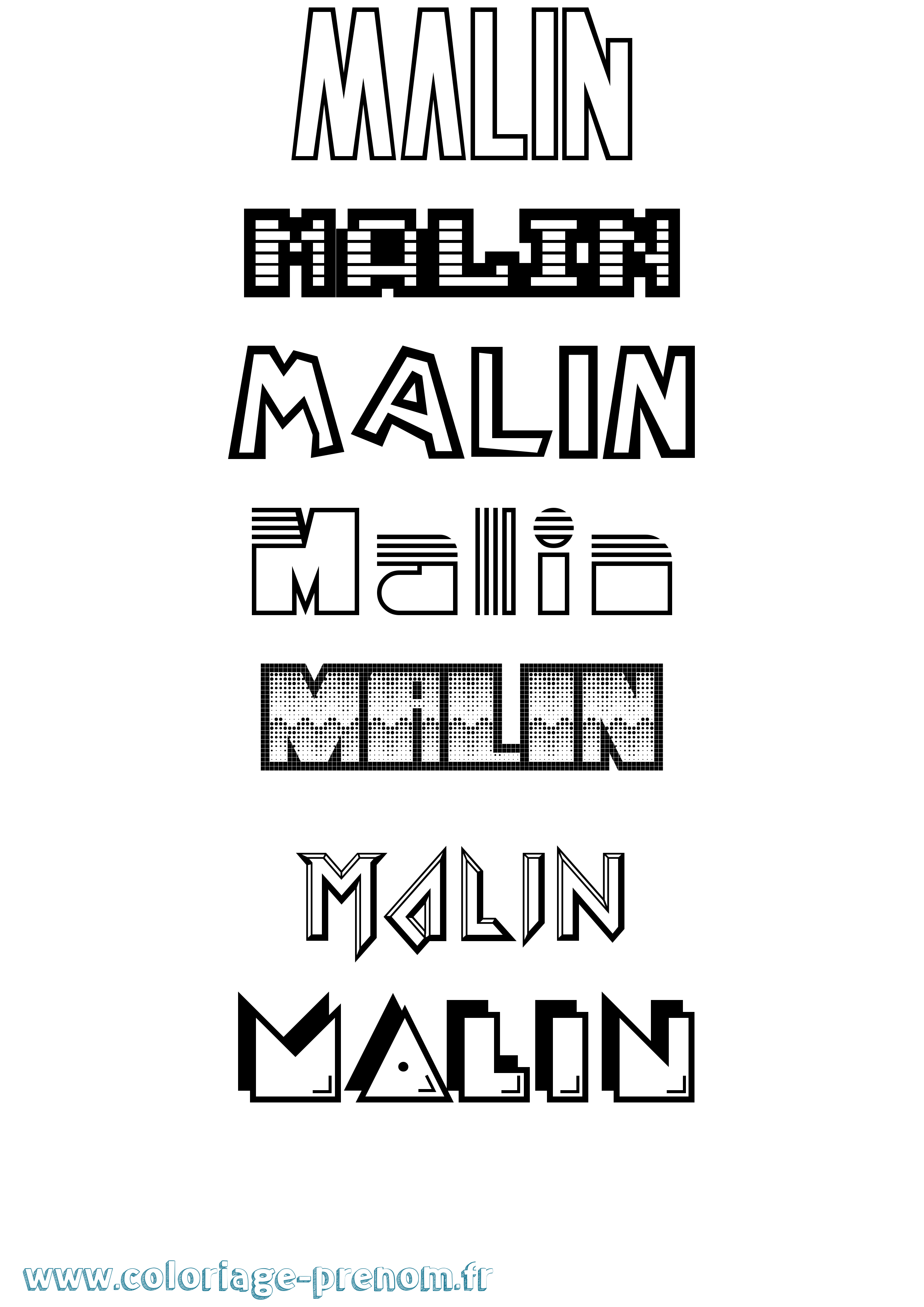 Coloriage Malin Jeux Vidéos Coloriage prénom Malin Jeux Vidéos