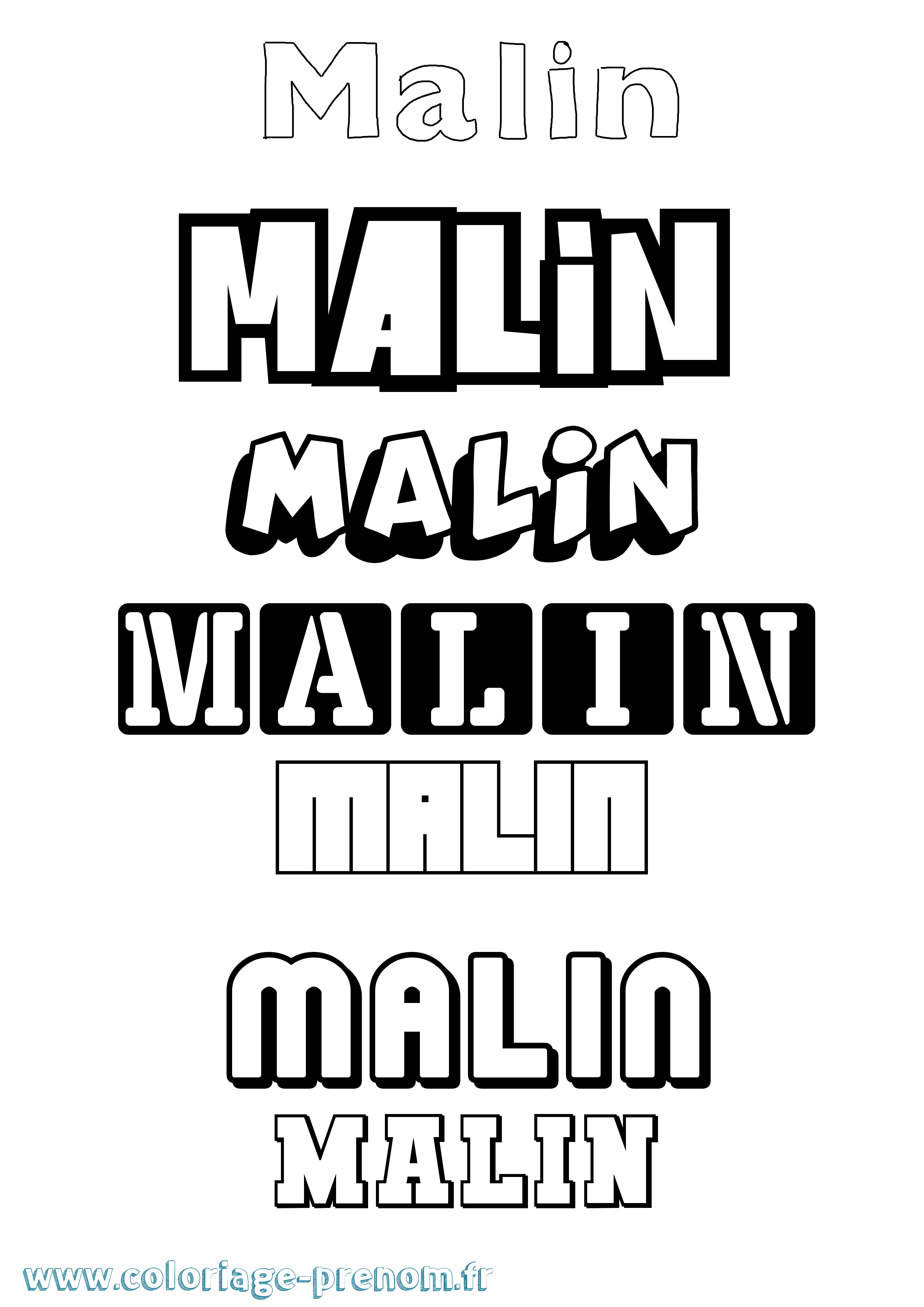 Coloriage Malin Simple Coloriage prénom Malin Simple