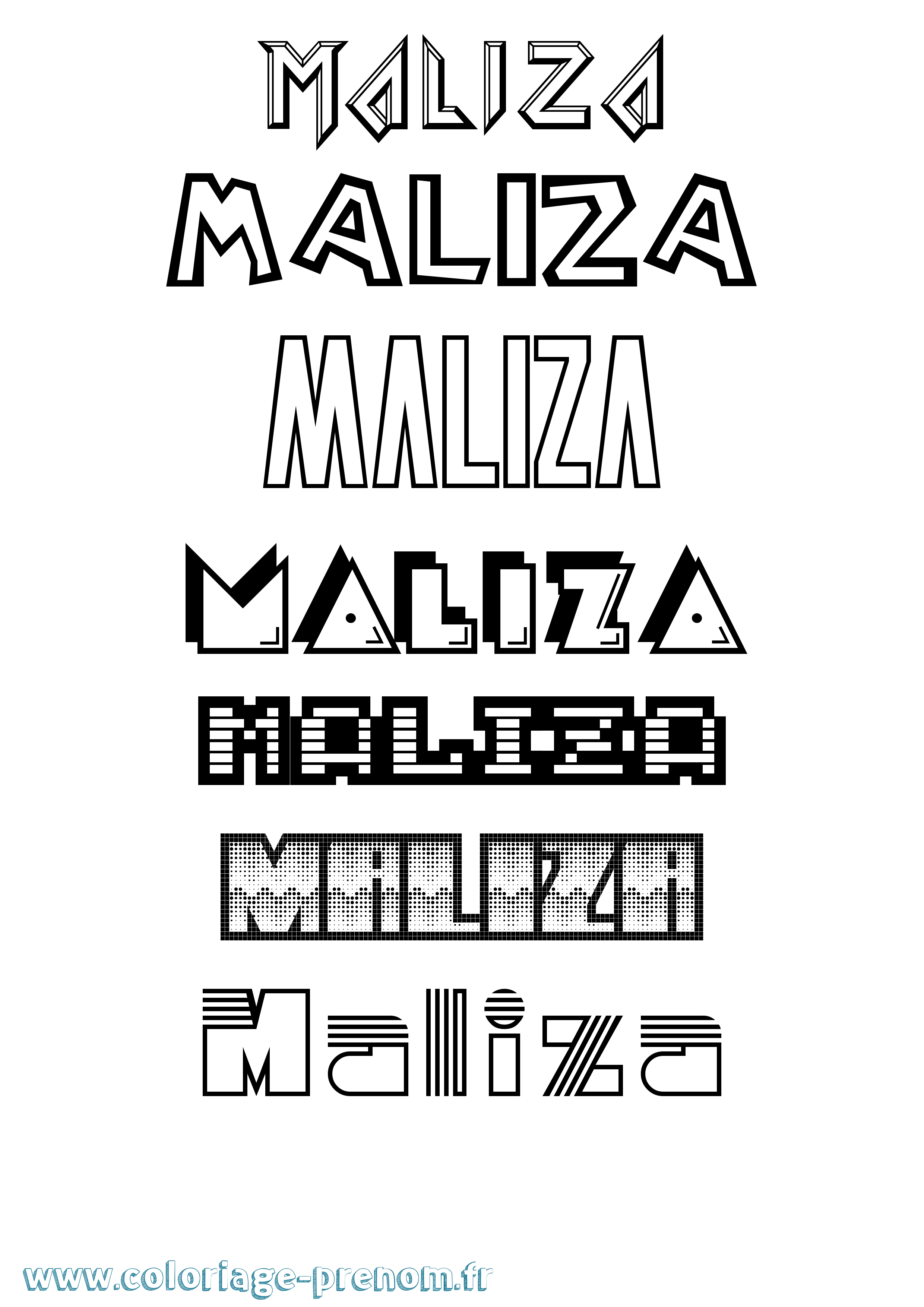 Coloriage Maliza Jeux Vidéos Coloriage prénom Maliza Jeux Vidéos