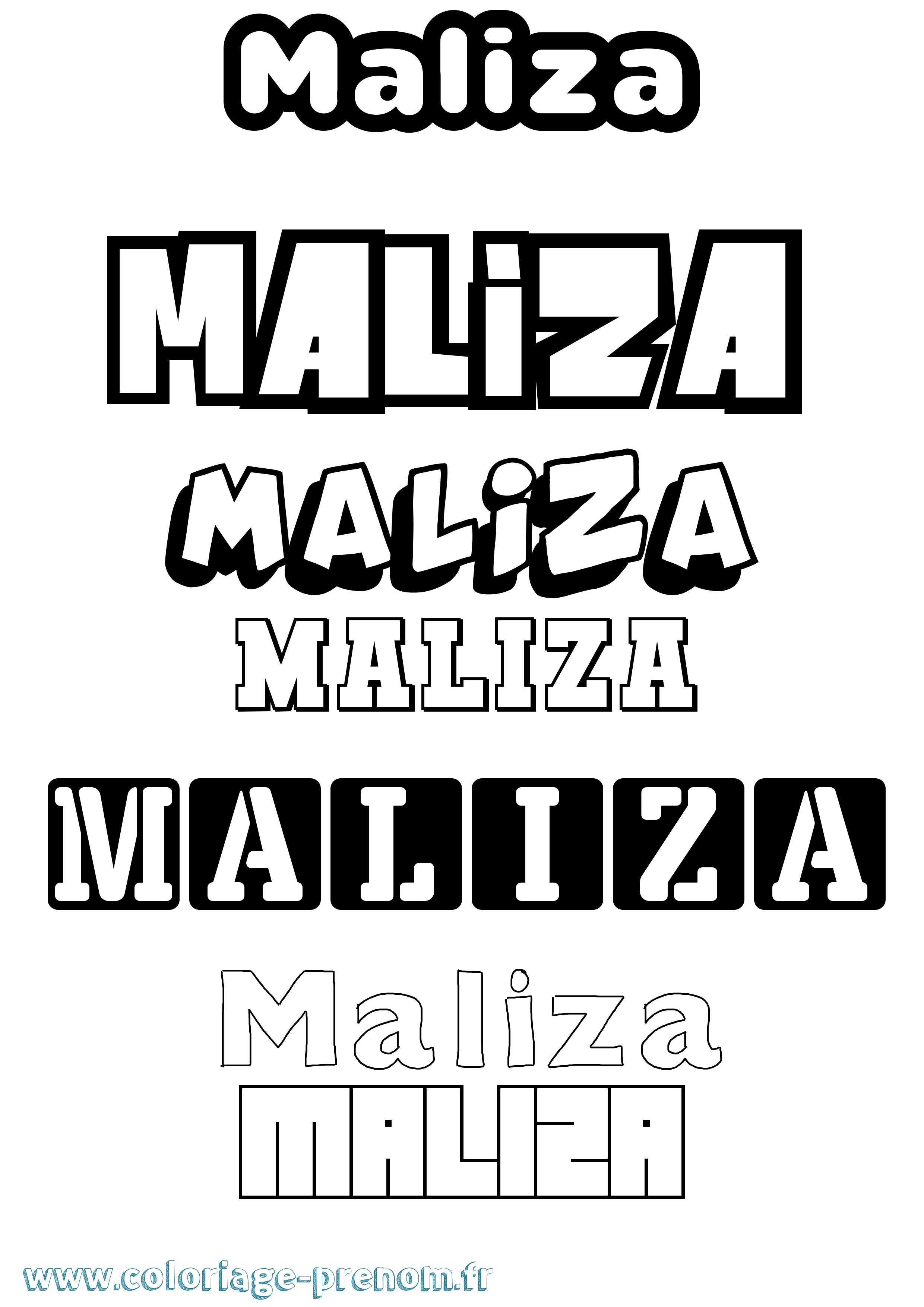 Coloriage Maliza Simple Coloriage prénom Maliza Simple