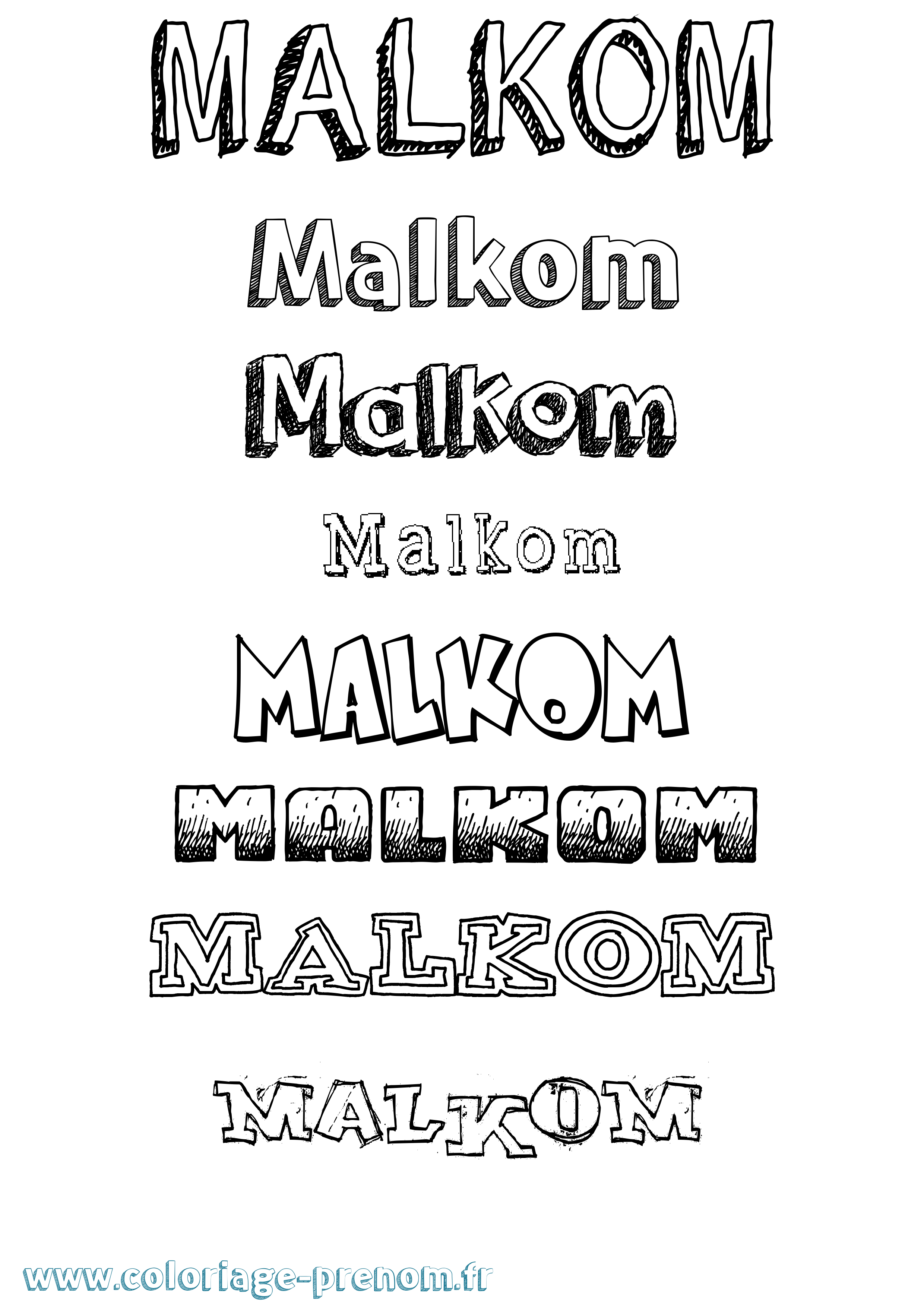 Coloriage Malkom Dessiné Coloriage prénom Malkom Dessiné