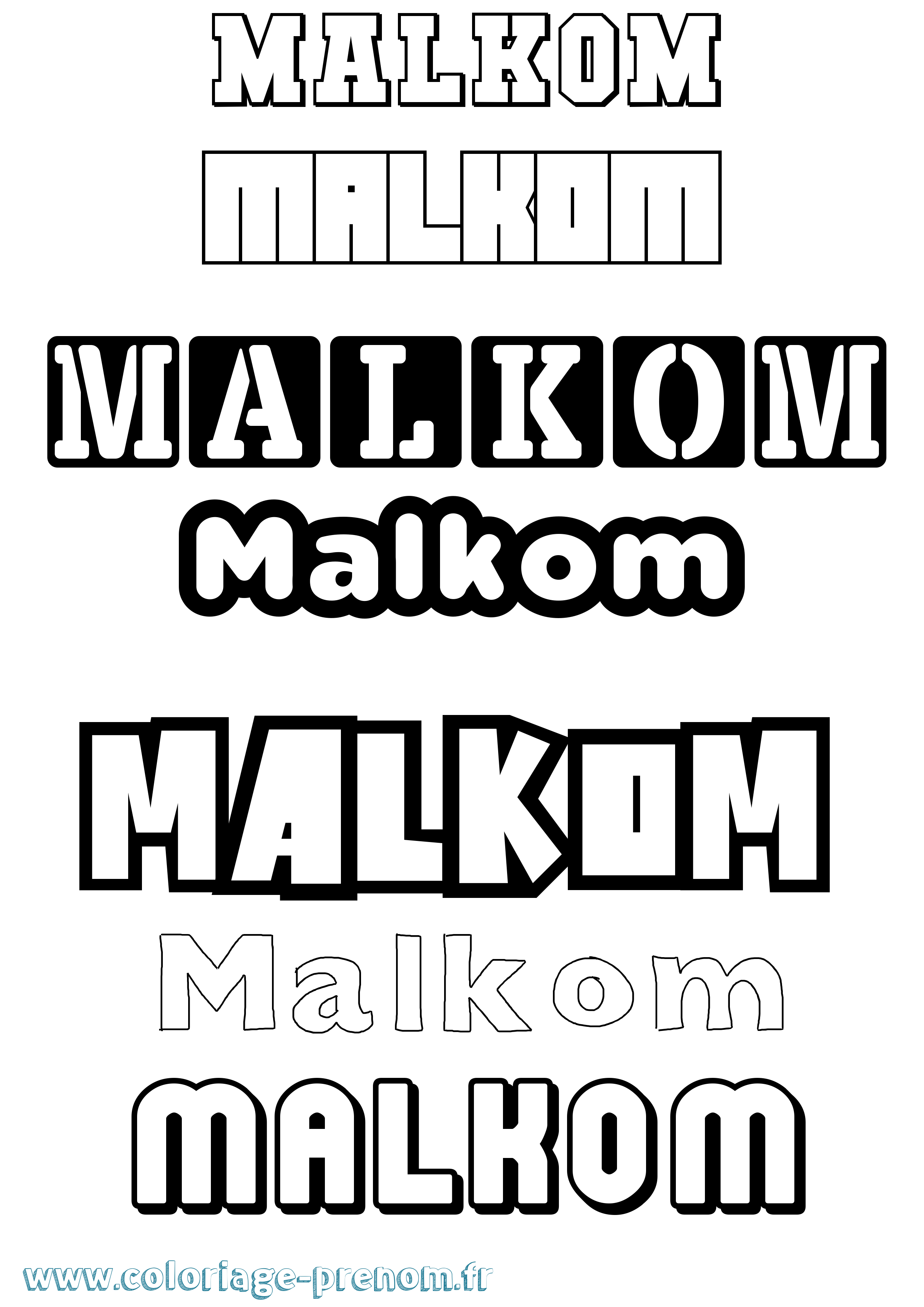 Coloriage Malkom Simple Coloriage prénom Malkom Simple