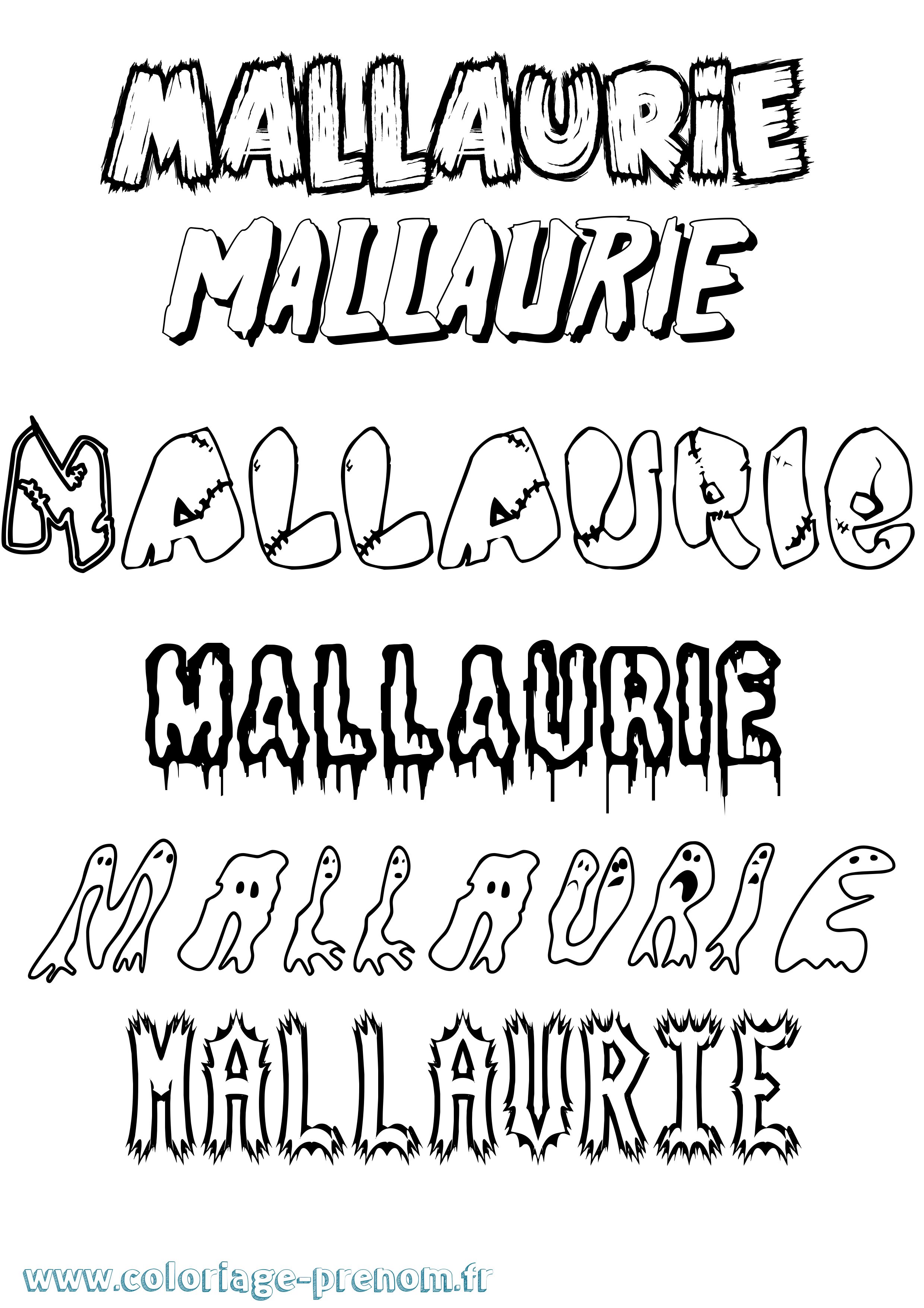 Coloriage Mallaurie Frisson Coloriage prénom Mallaurie Frisson