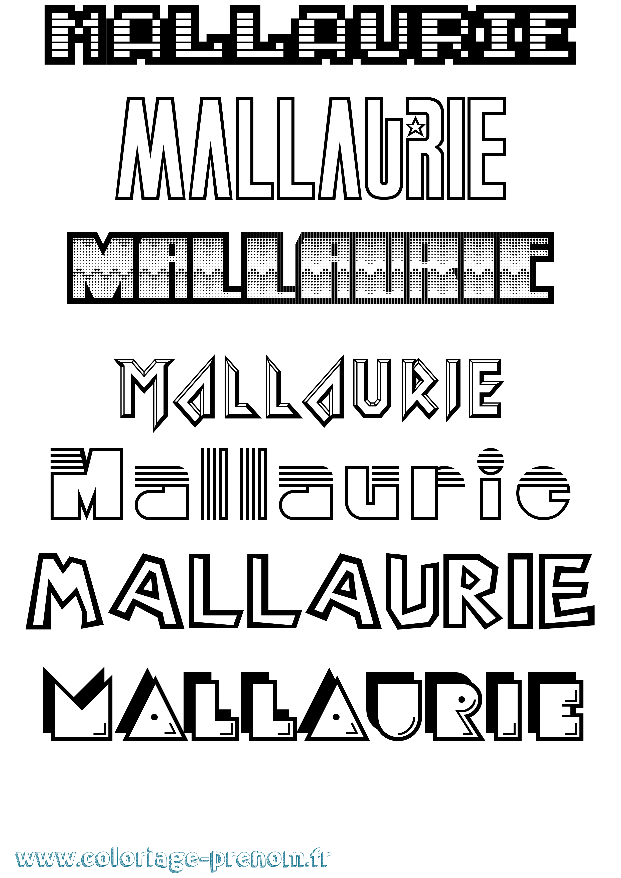 Coloriage Mallaurie Jeux Vidéos Coloriage prénom Mallaurie Jeux Vidéos