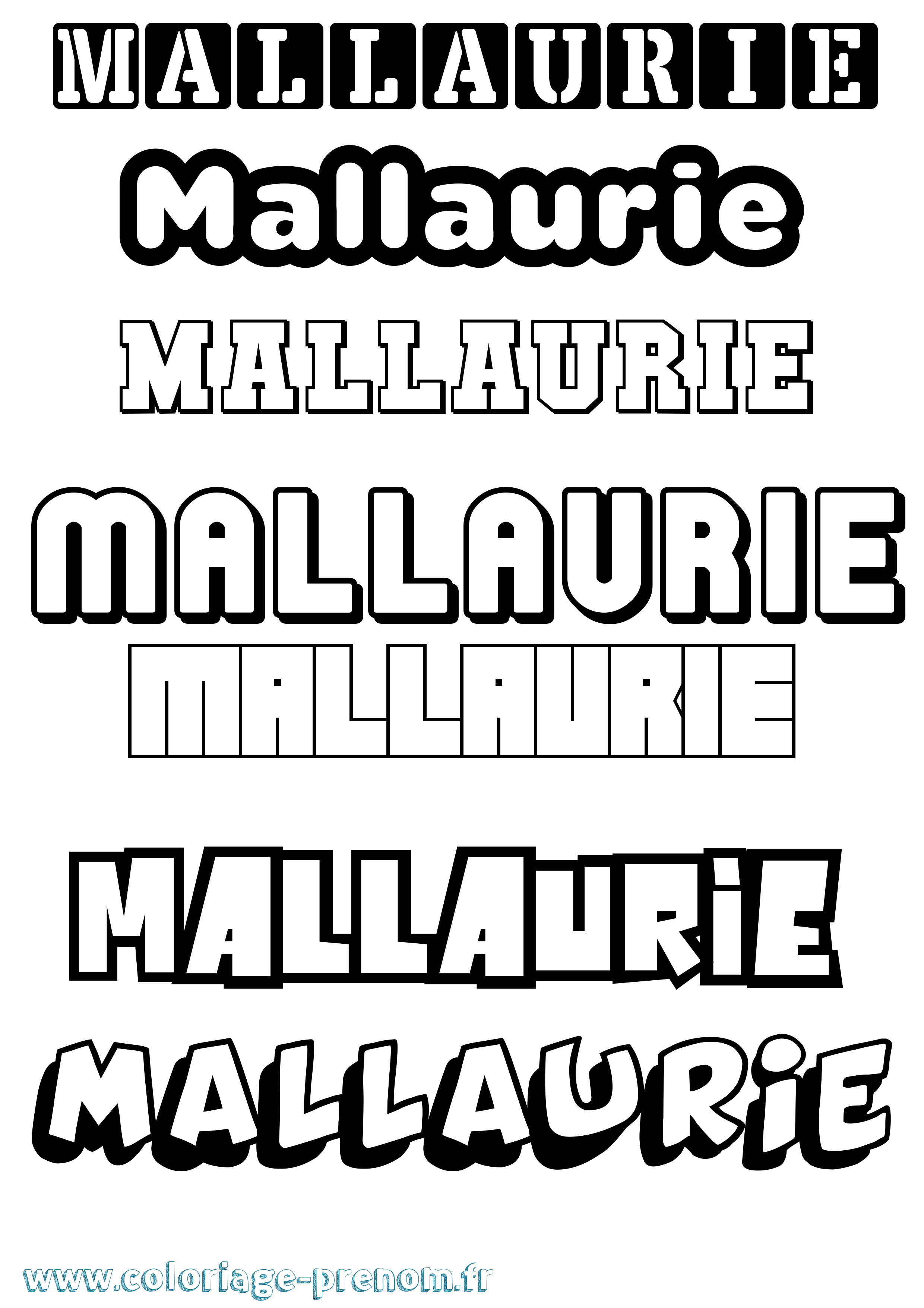 Coloriage Mallaurie Simple Coloriage prénom Mallaurie Simple