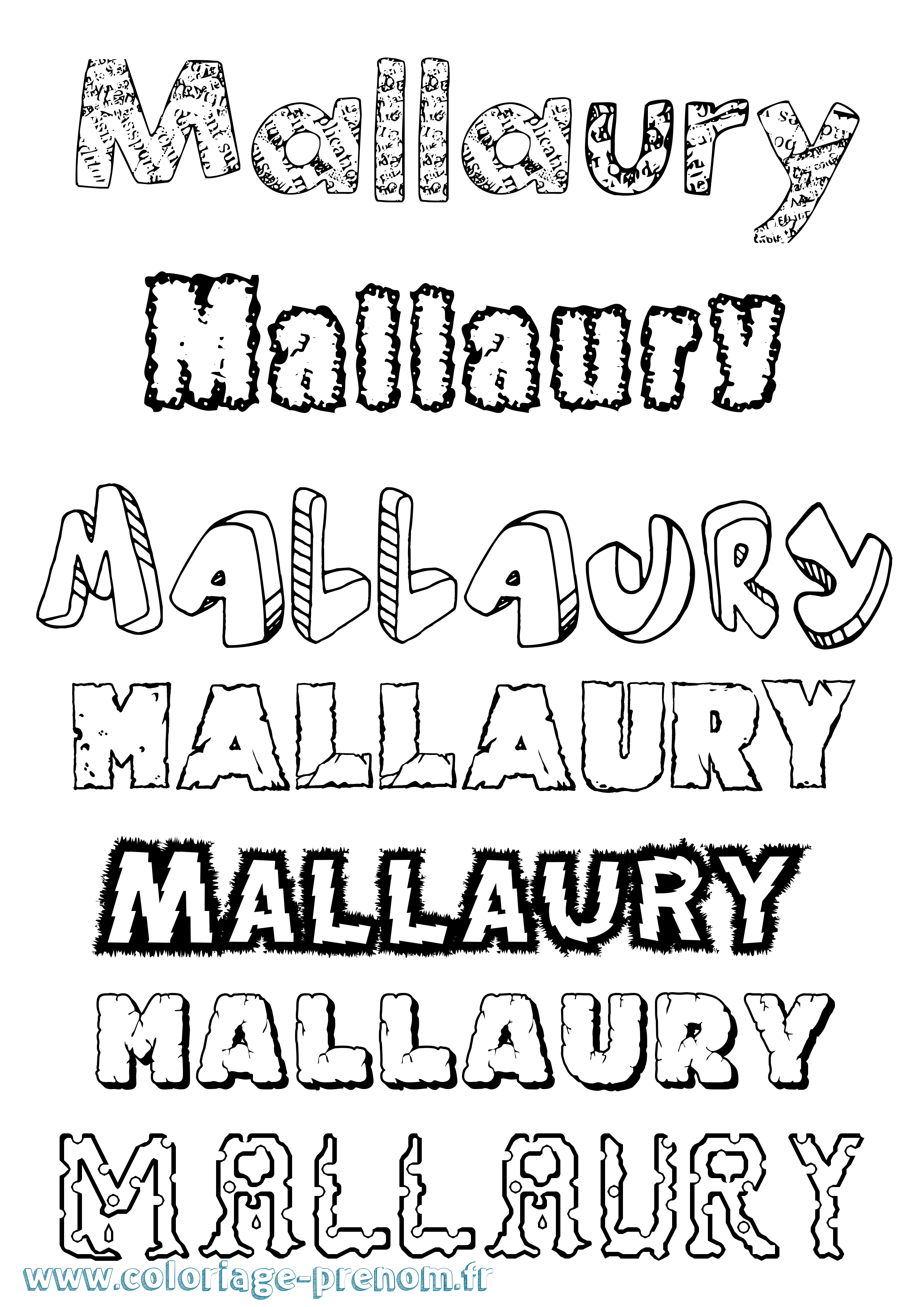 Coloriage Mallaury Destructuré Coloriage prénom Mallaury Destructuré