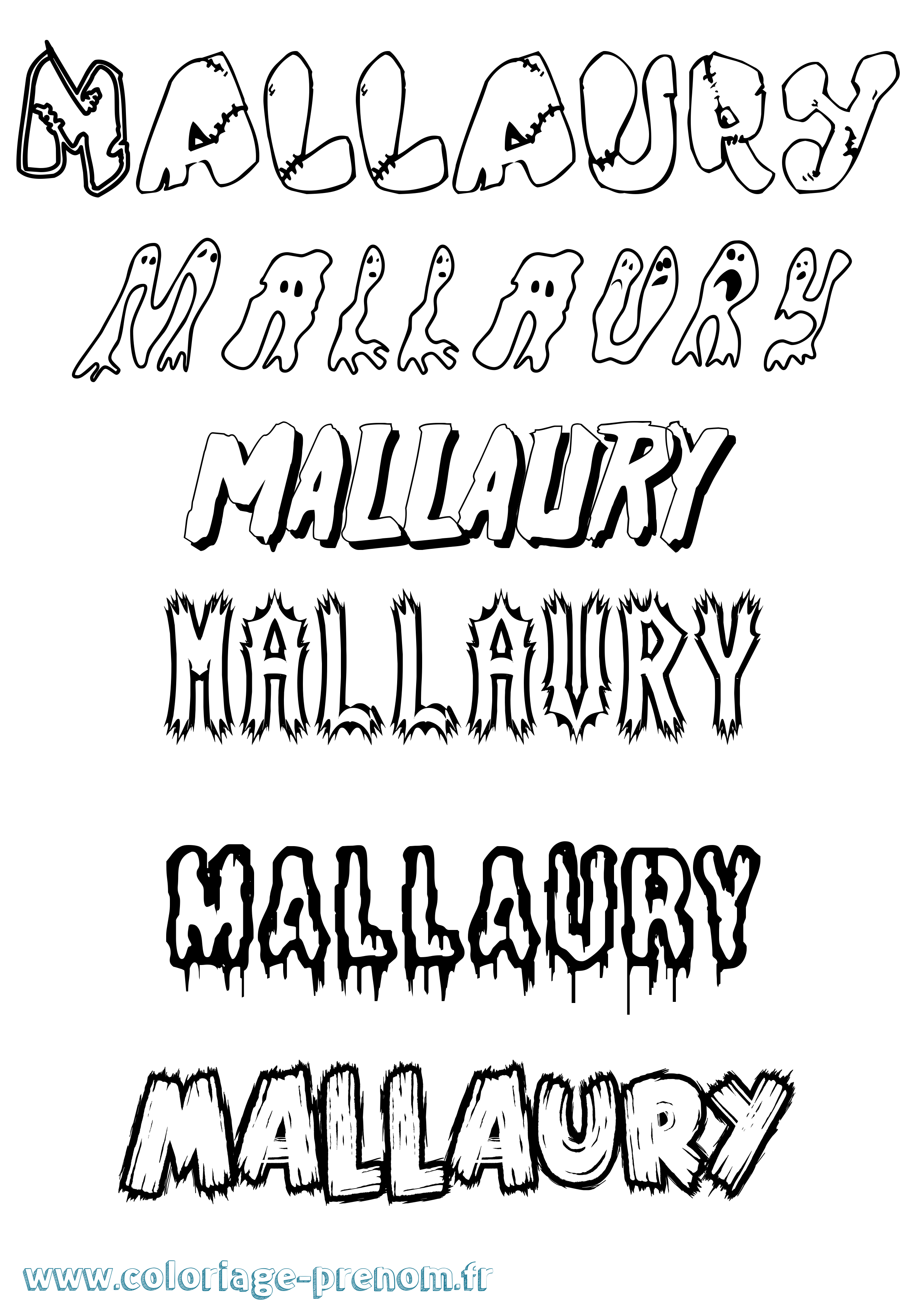 Coloriage Mallaury Frisson Coloriage prénom Mallaury Frisson