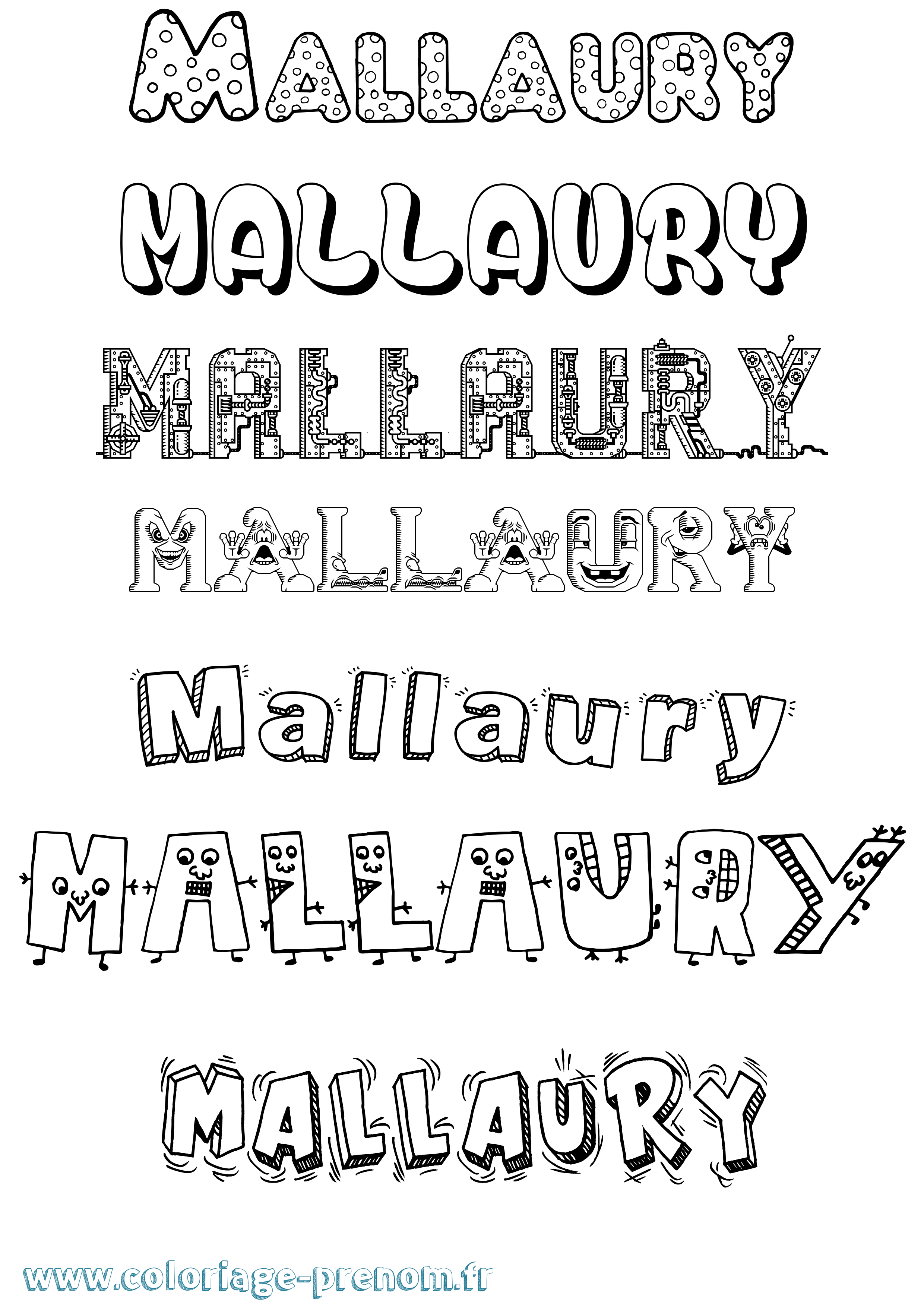 Coloriage Mallaury Fun Coloriage prénom Mallaury Fun