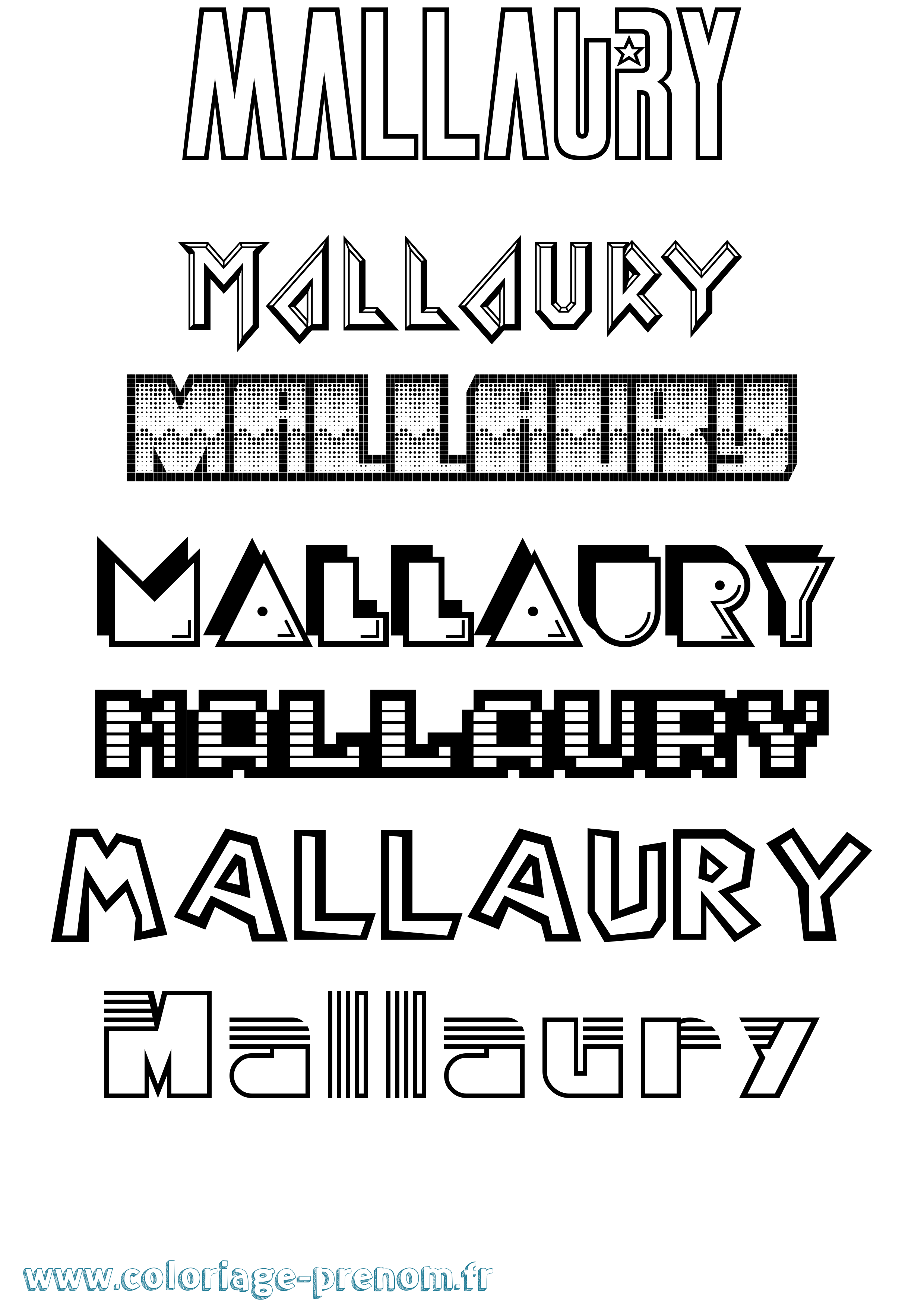 Coloriage Mallaury Jeux Vidéos Coloriage prénom Mallaury Jeux Vidéos