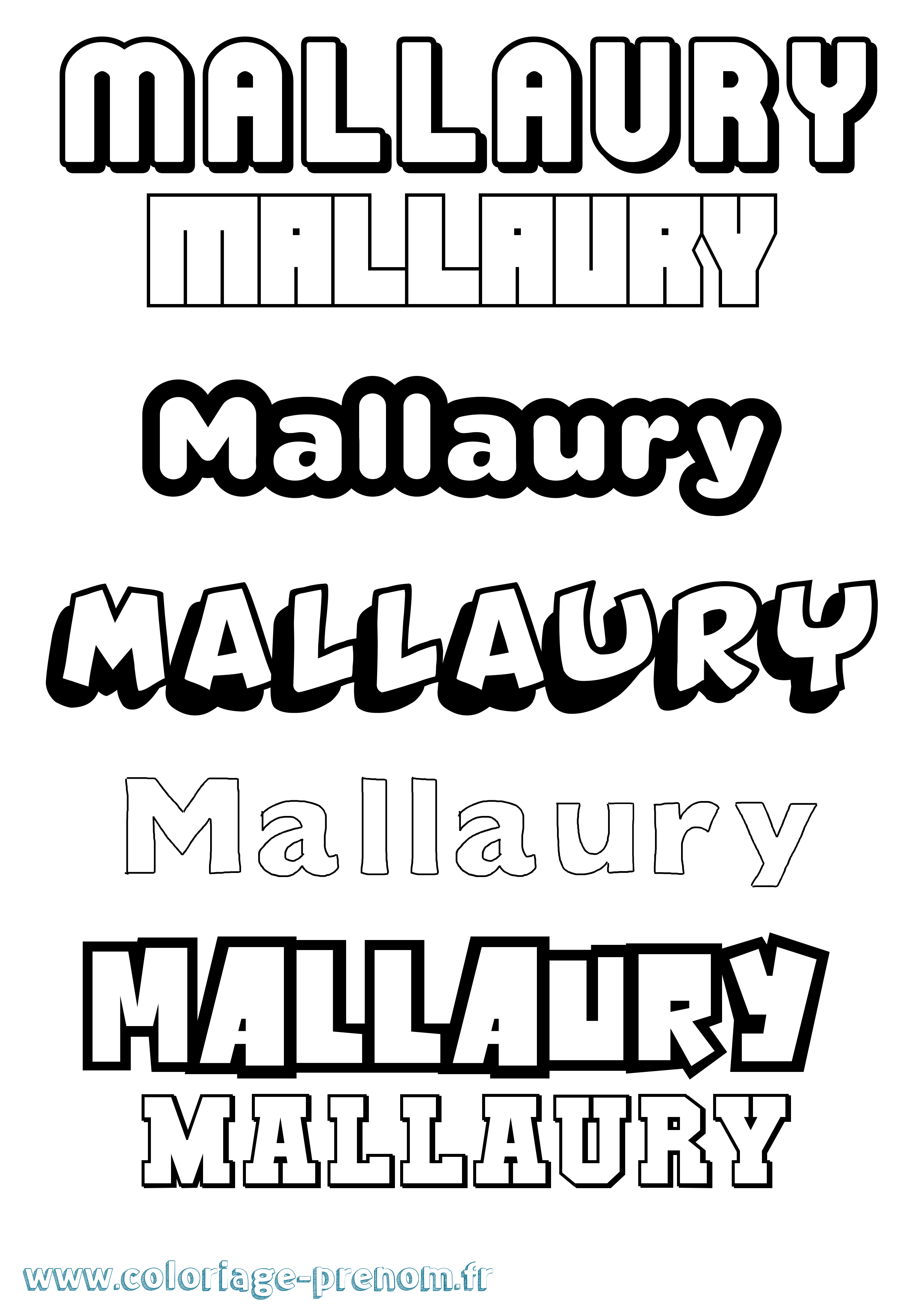 Coloriage Mallaury Simple Coloriage prénom Mallaury Simple